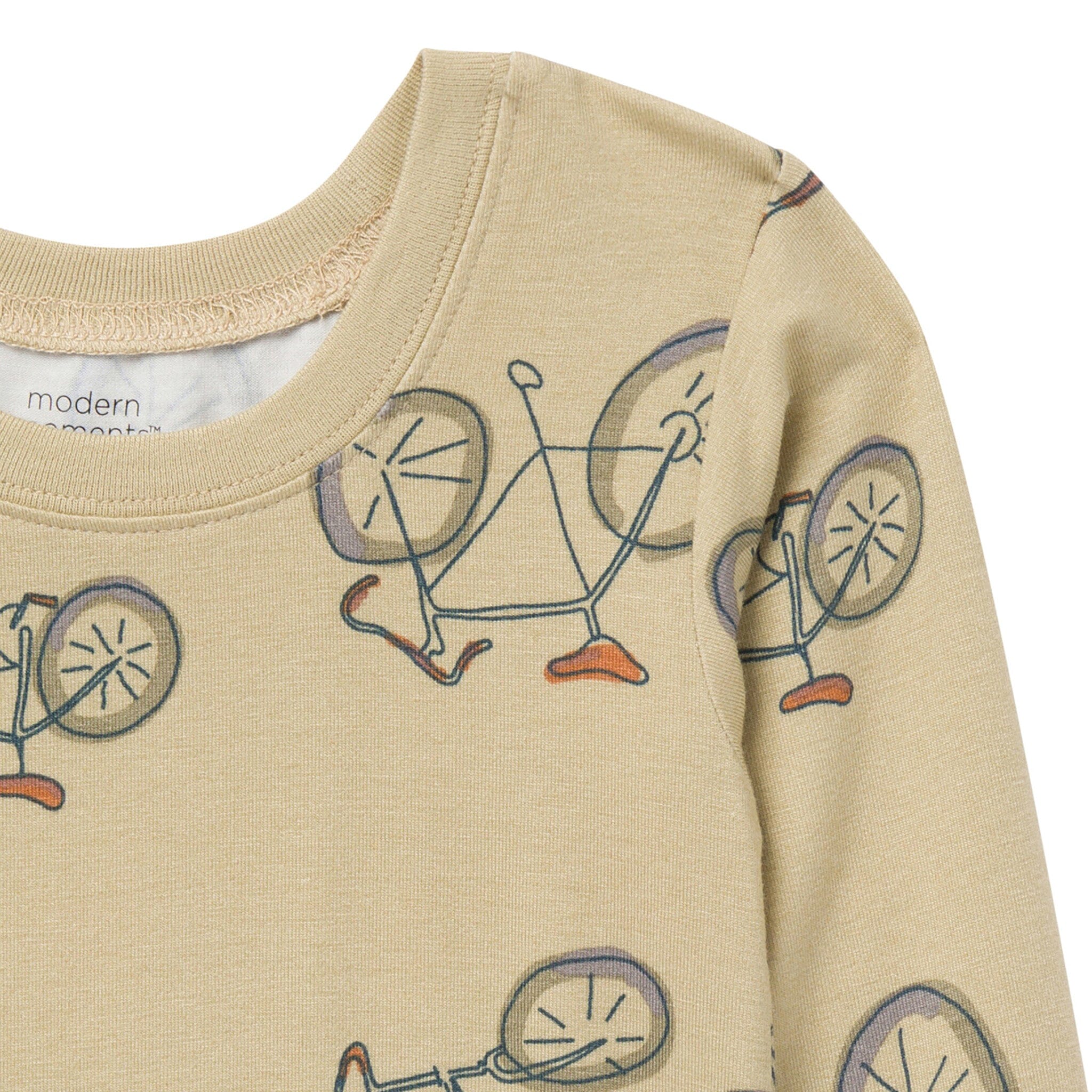 4-Piece Boys Olive Grey Bicycle Viscose Snug Fit Pajama Set - Image 5