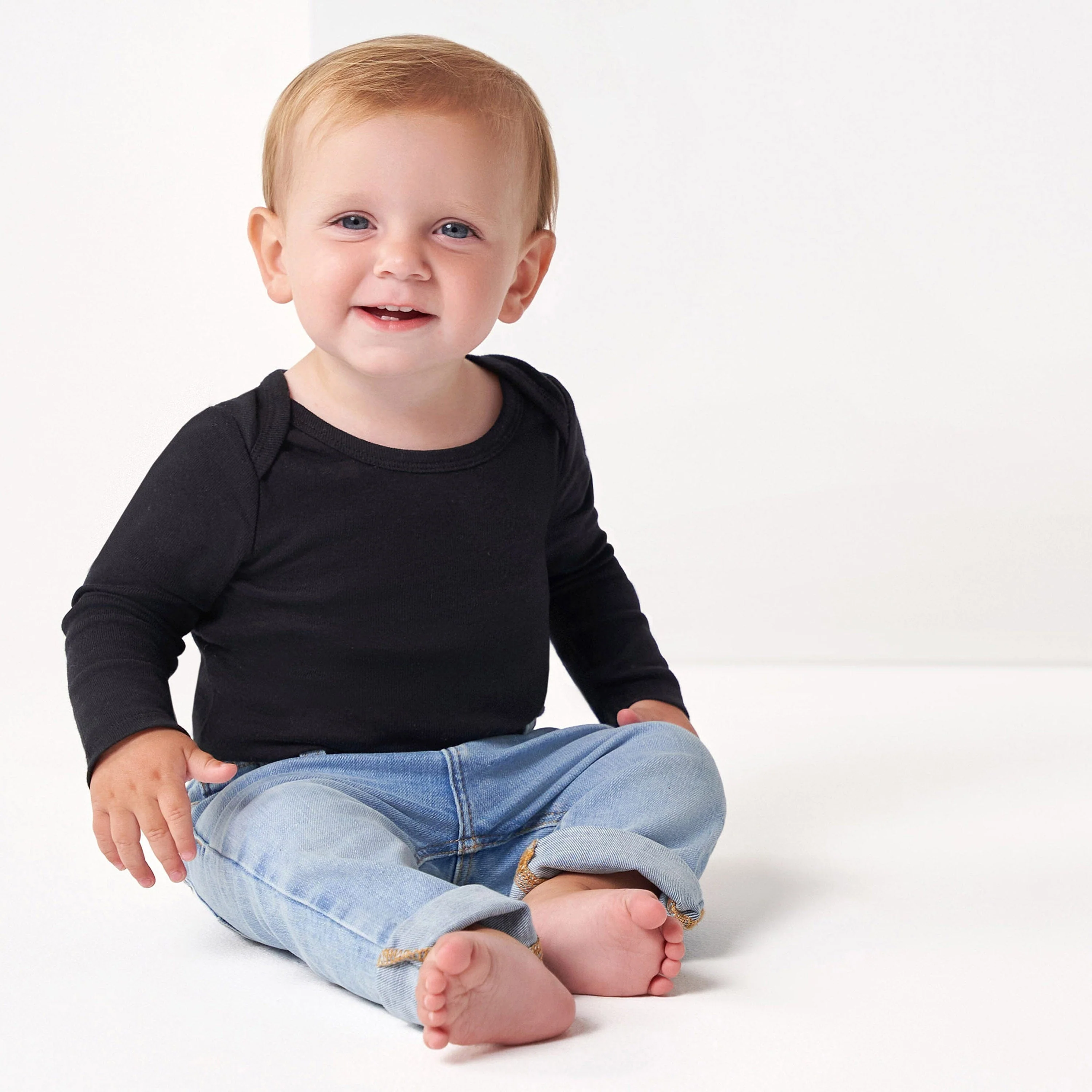 5-Pack Baby Black Premium Long Sleeve Onesies® Bodysuits - Image 3