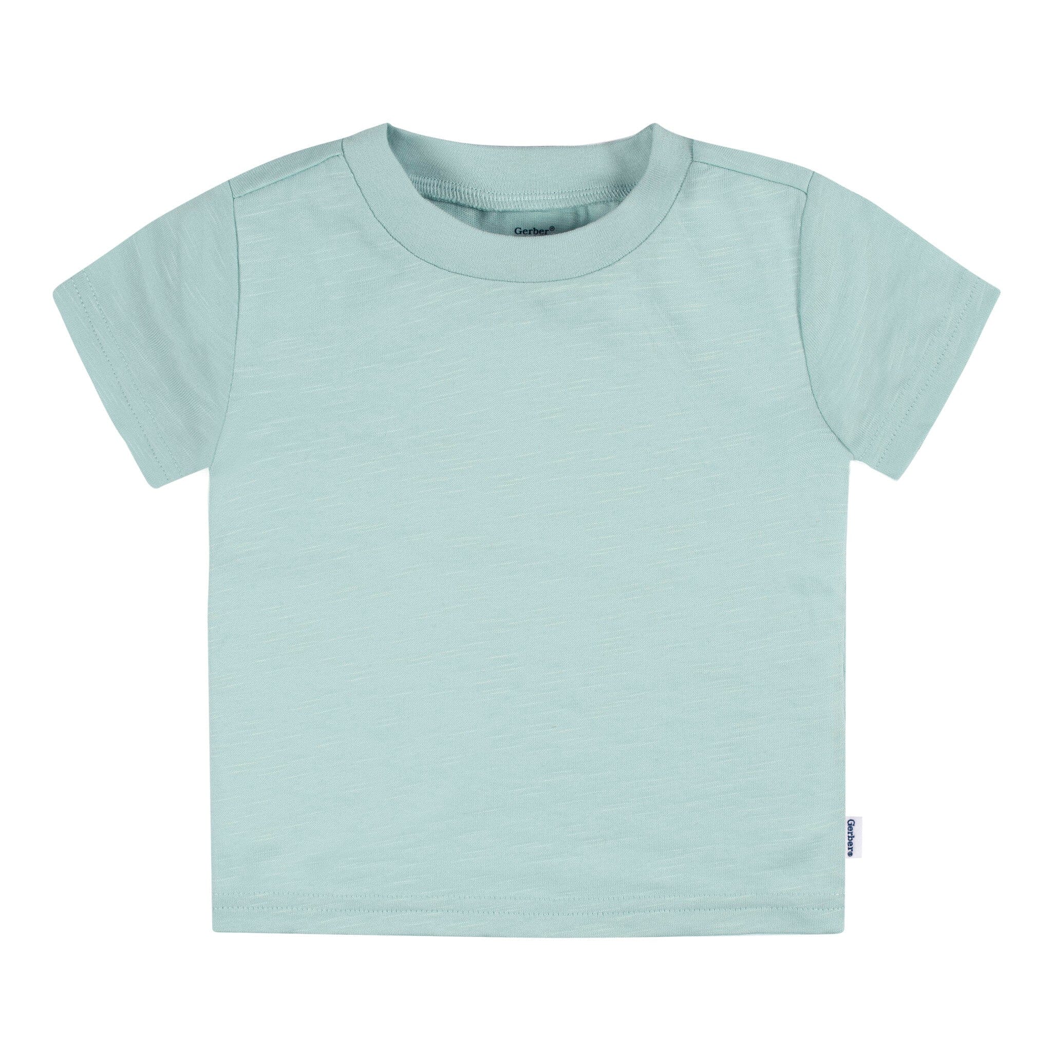 5-Pack Baby Neutral Blue & Green Short Sleeve Tees - Image 4
