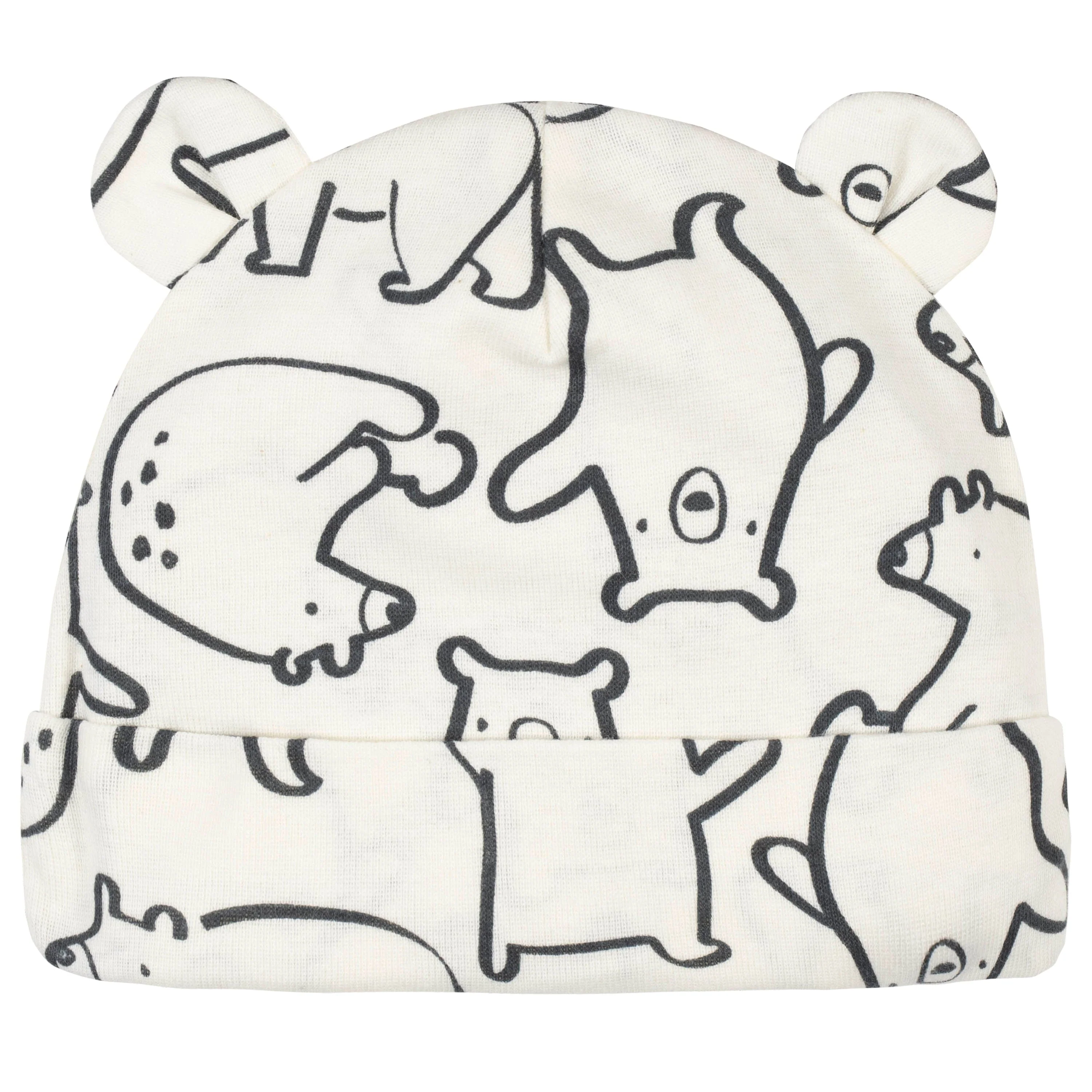5-Pack Baby Boys Bear Caps - Image 2