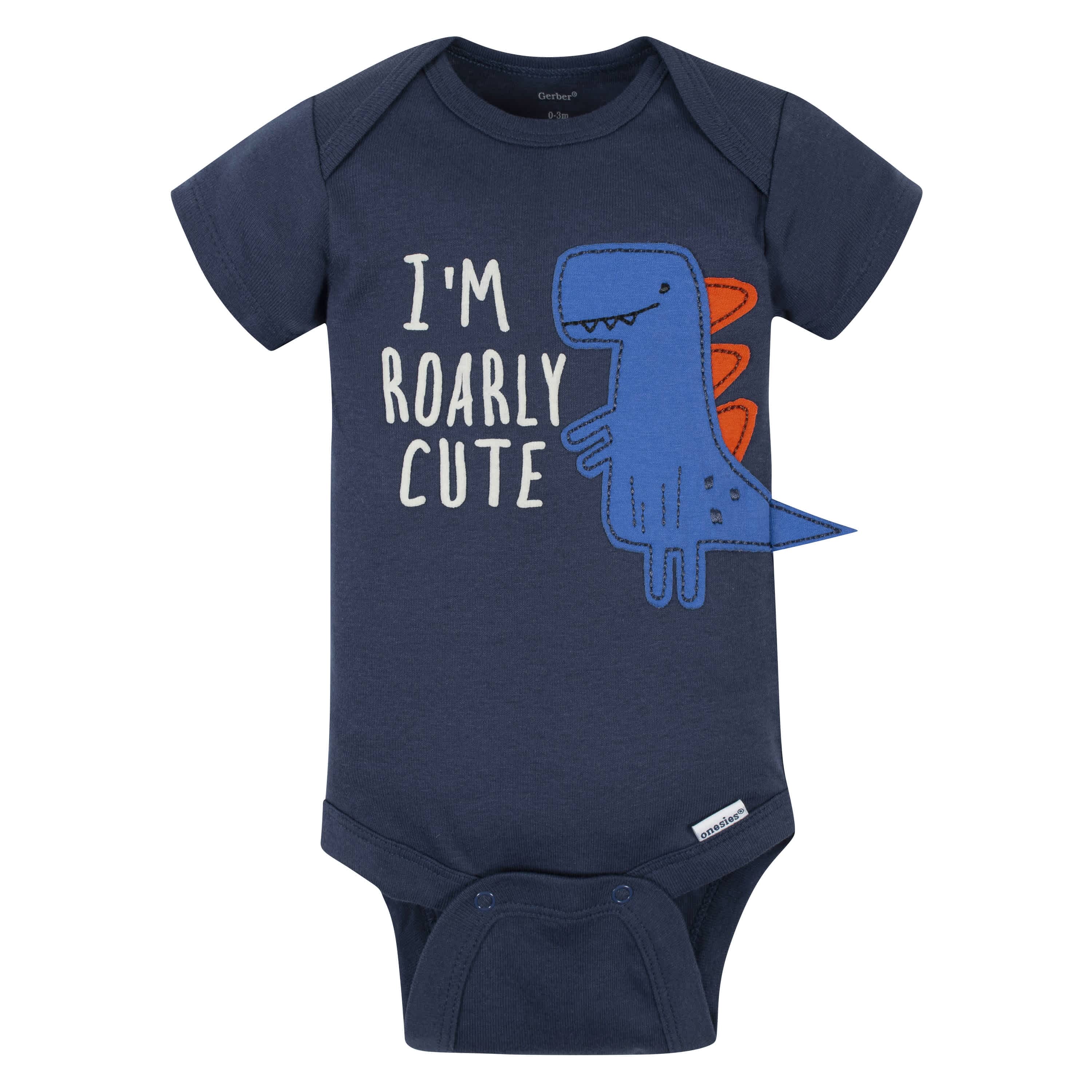 5-Pack Baby Boys Dino Short Sleeve Onesies® Bodysuits - Image 2
