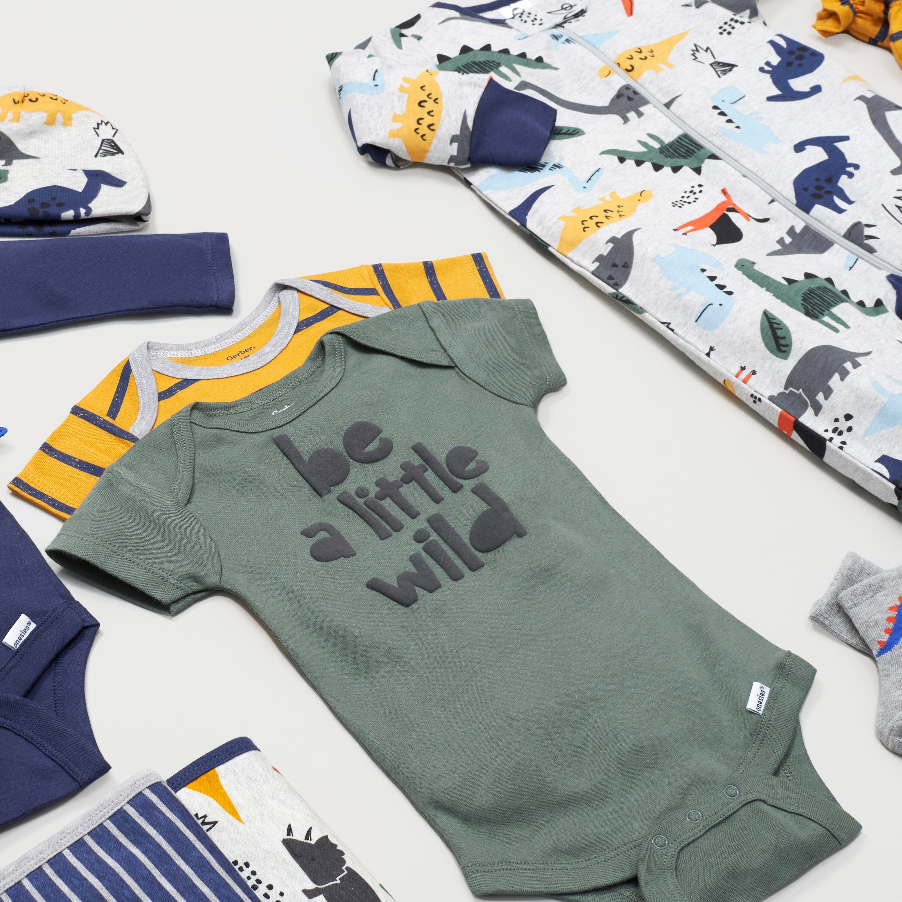 5-Pack Baby Boys Dino Short Sleeve Onesies® Bodysuits - Image 7