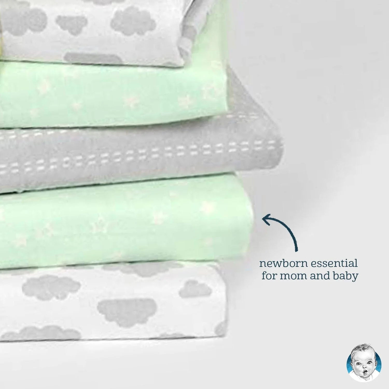 5-Pack Baby Boys Space Flannel Receiving Blankets - Image 7