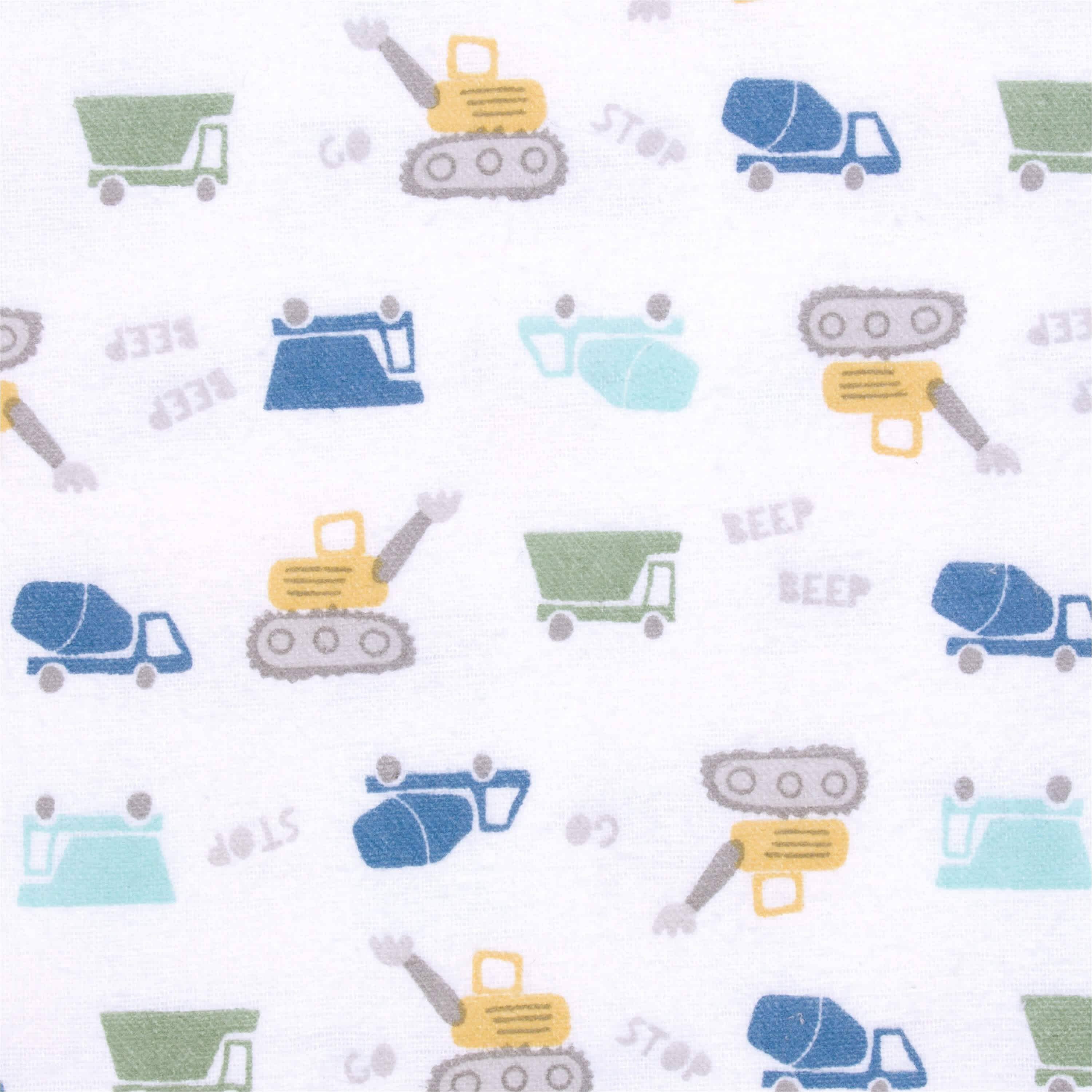 5-Pack Baby Boys Construction Trucks Flannel Receiving Blankets - Image 2