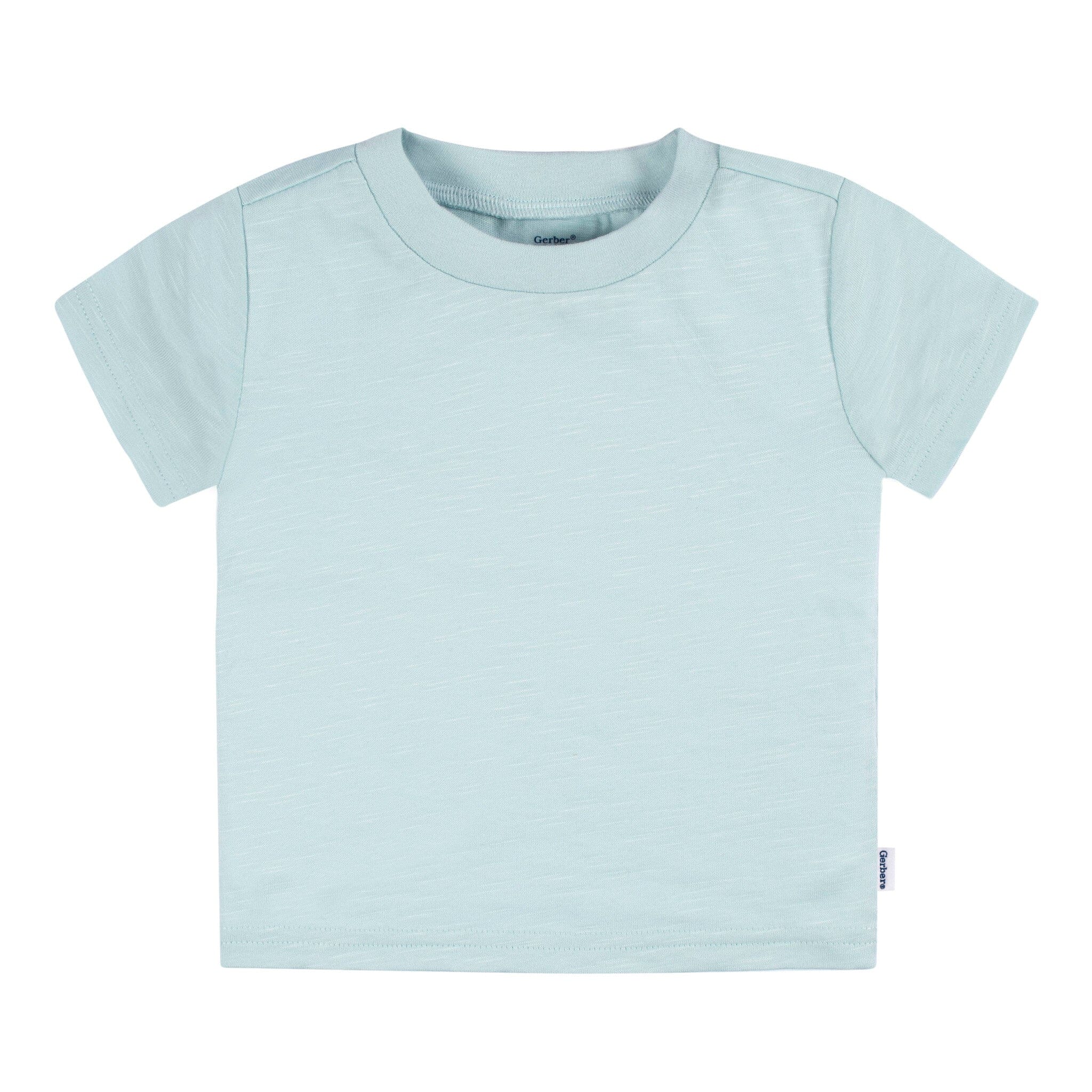 5-Pack Baby Neutral Pink & Green Short Sleeve Tees - Image 6