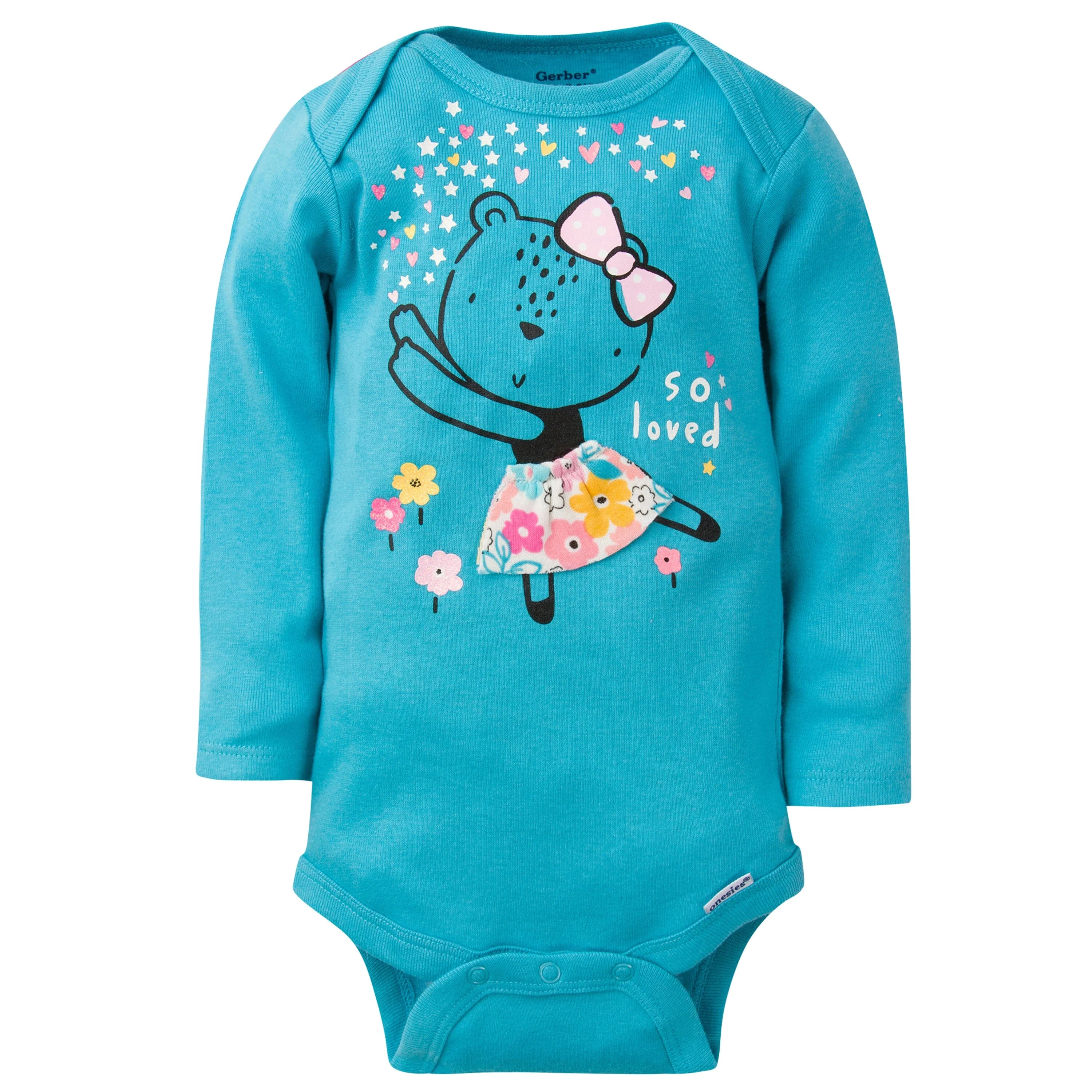 5-Pack Baby Girls Bear Long Sleeve Onesies® Bodysuits - Image 3