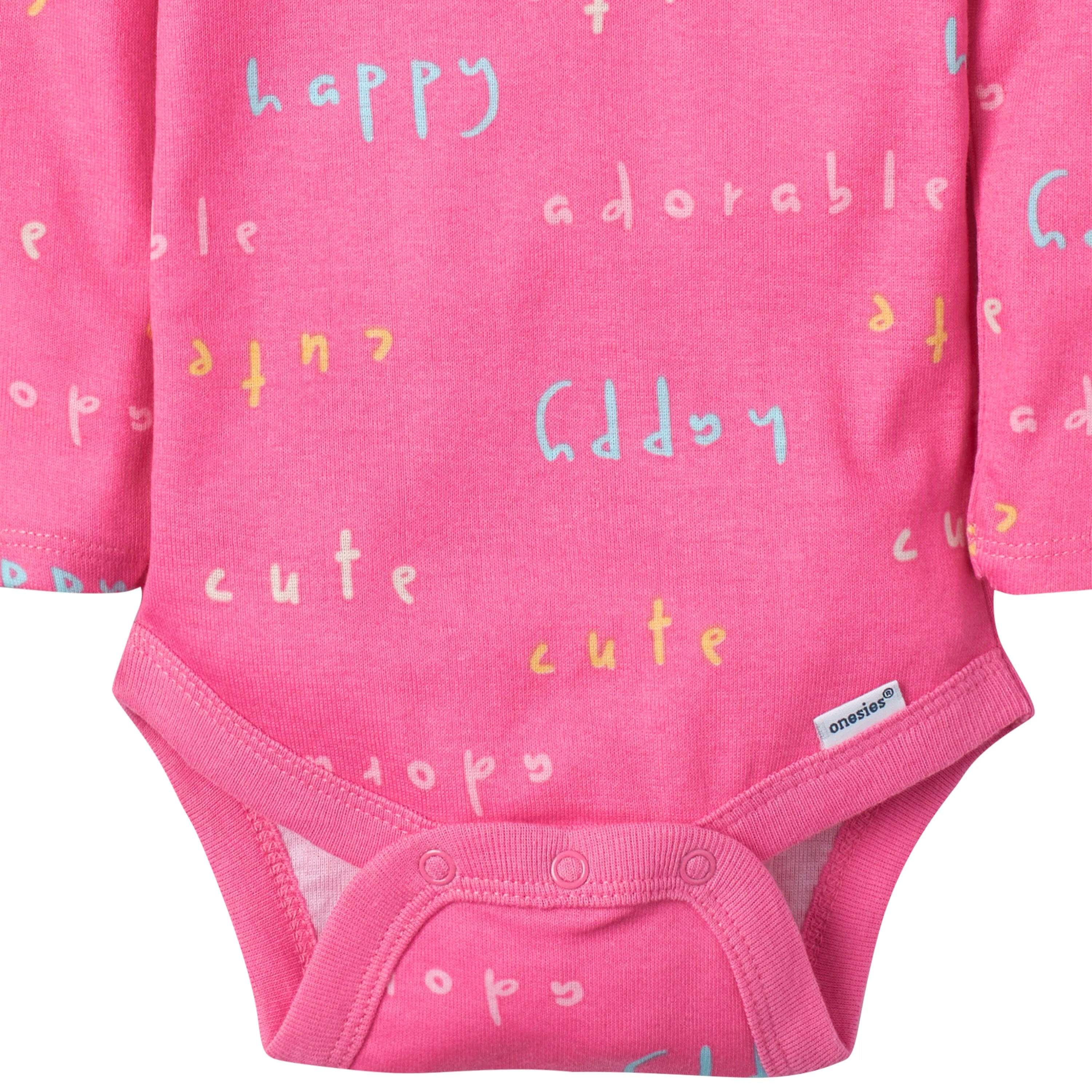 5-Pack Baby Girls Bear Long Sleeve Onesies® Bodysuits - Image 6