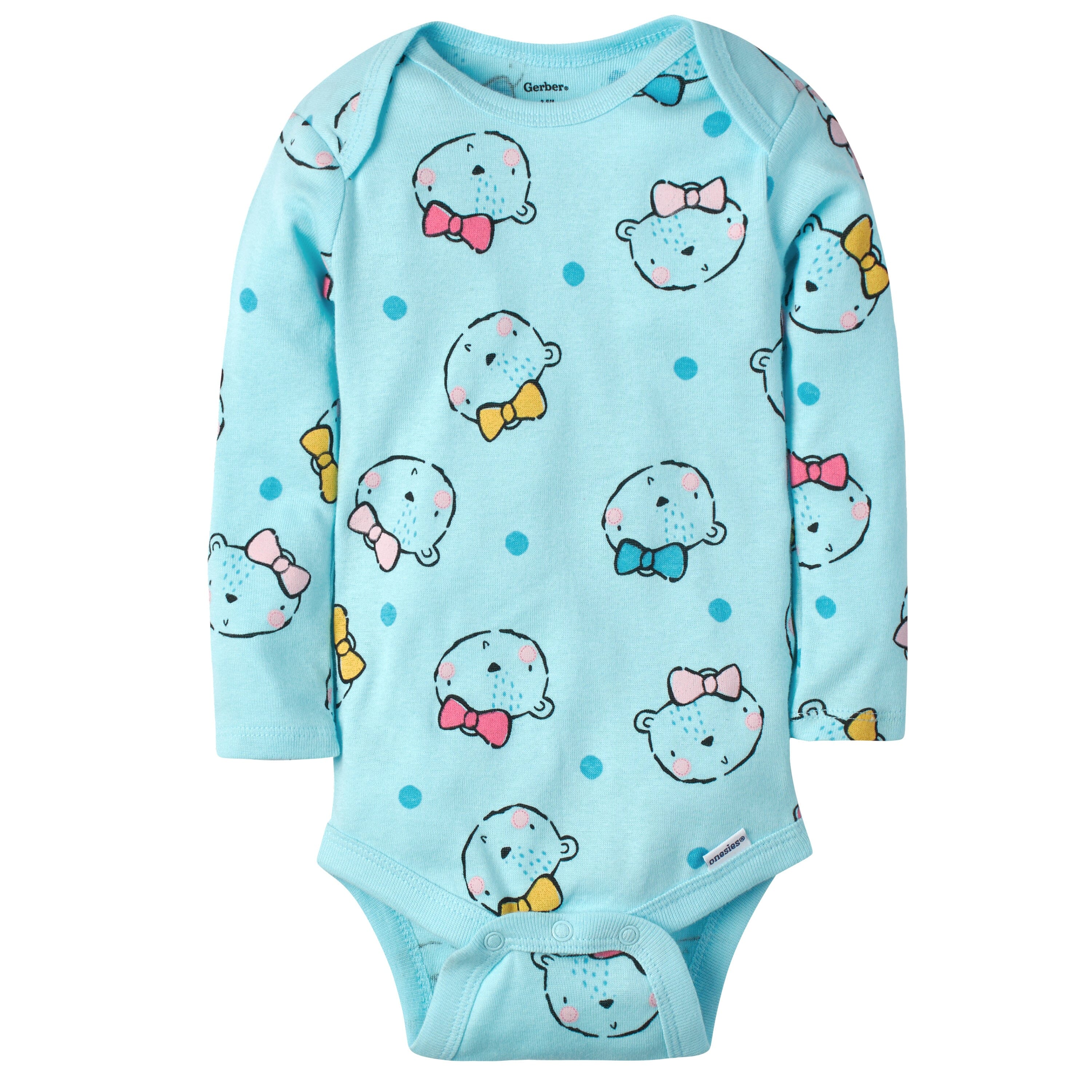 5-Pack Baby Girls Bear Long Sleeve Onesies® Bodysuits - Image 7