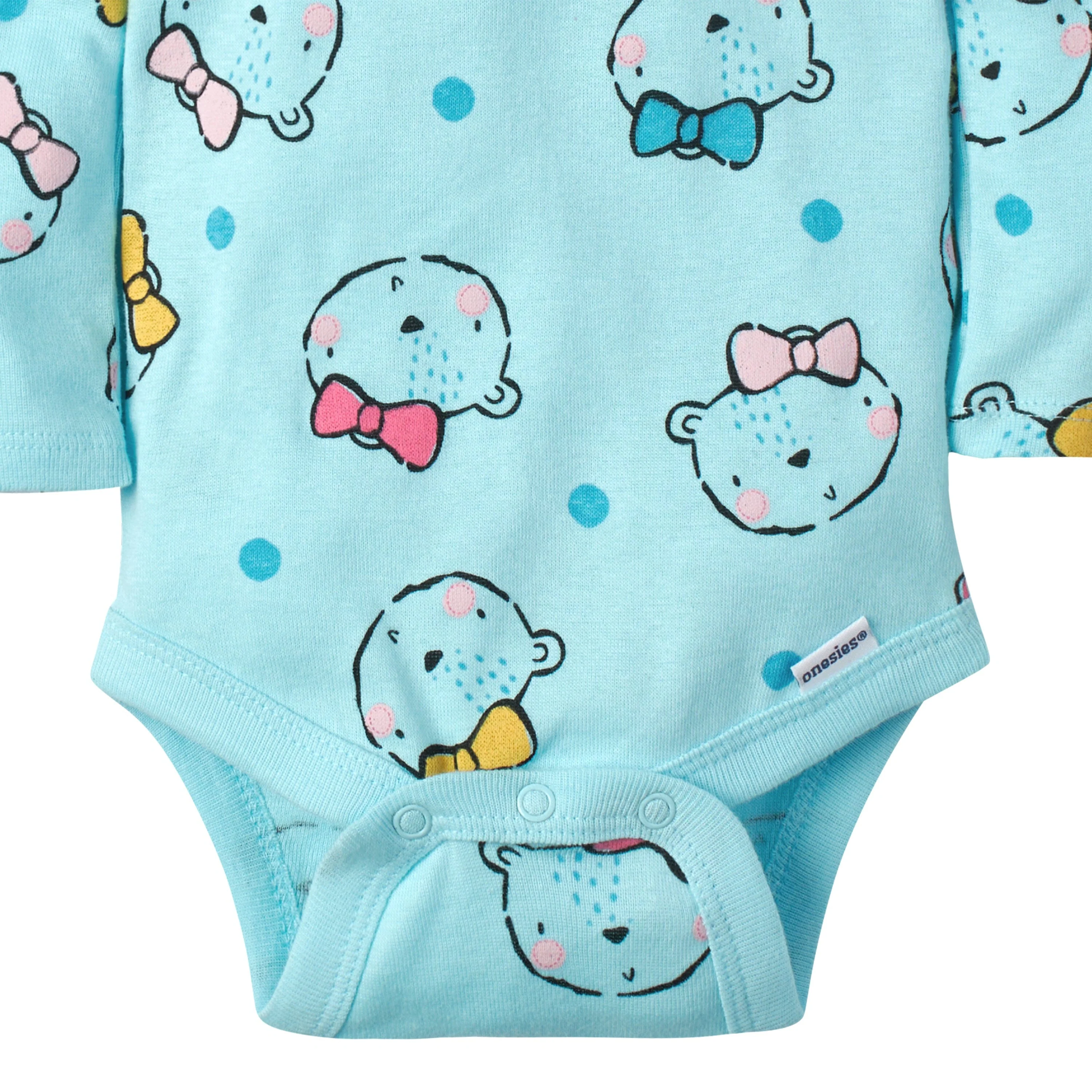 5-Pack Baby Girls Bear Long Sleeve Onesies® Bodysuits - Image 8