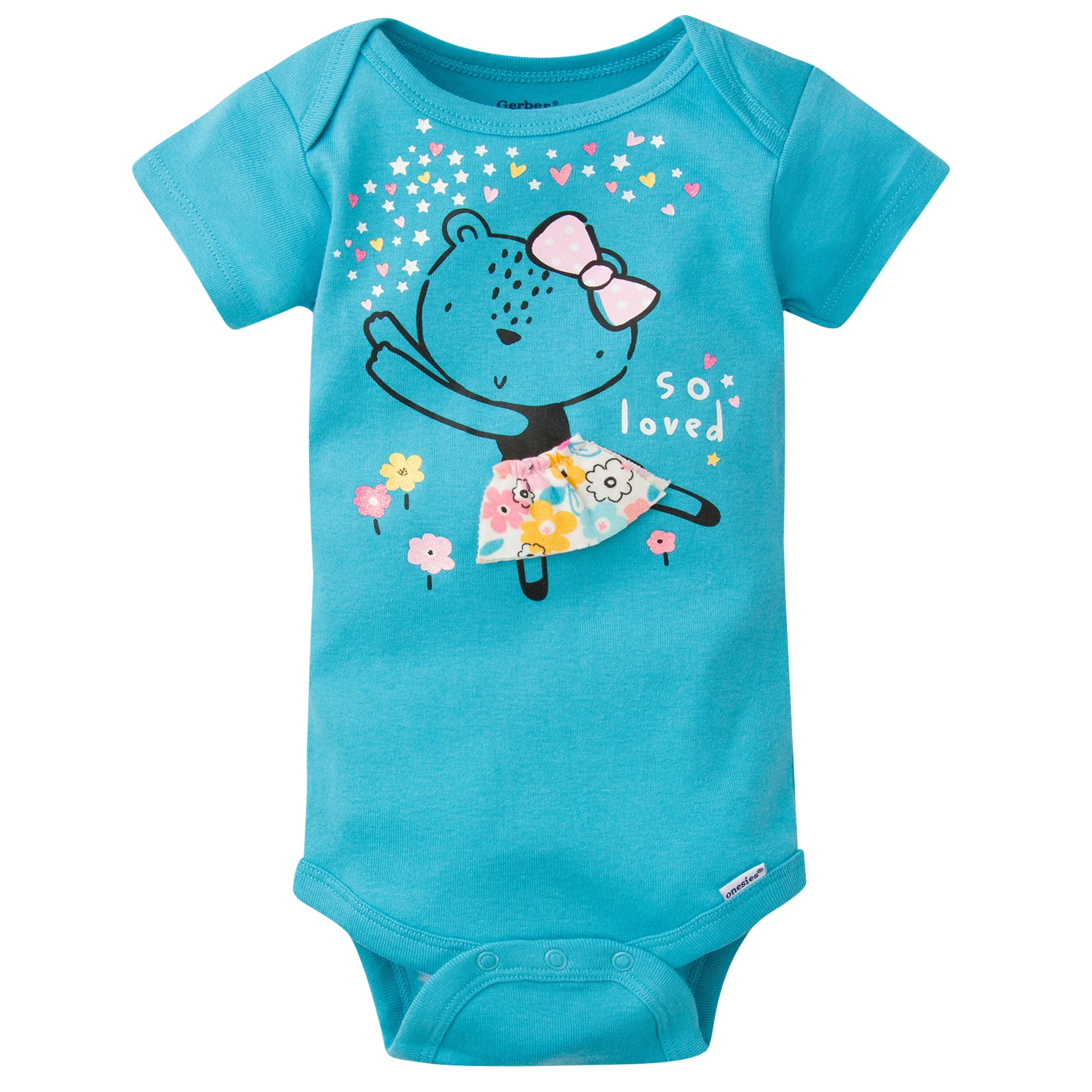 5-Pack Baby Girls Bear Short Sleeve Onesies® Bodysuits - Image 2