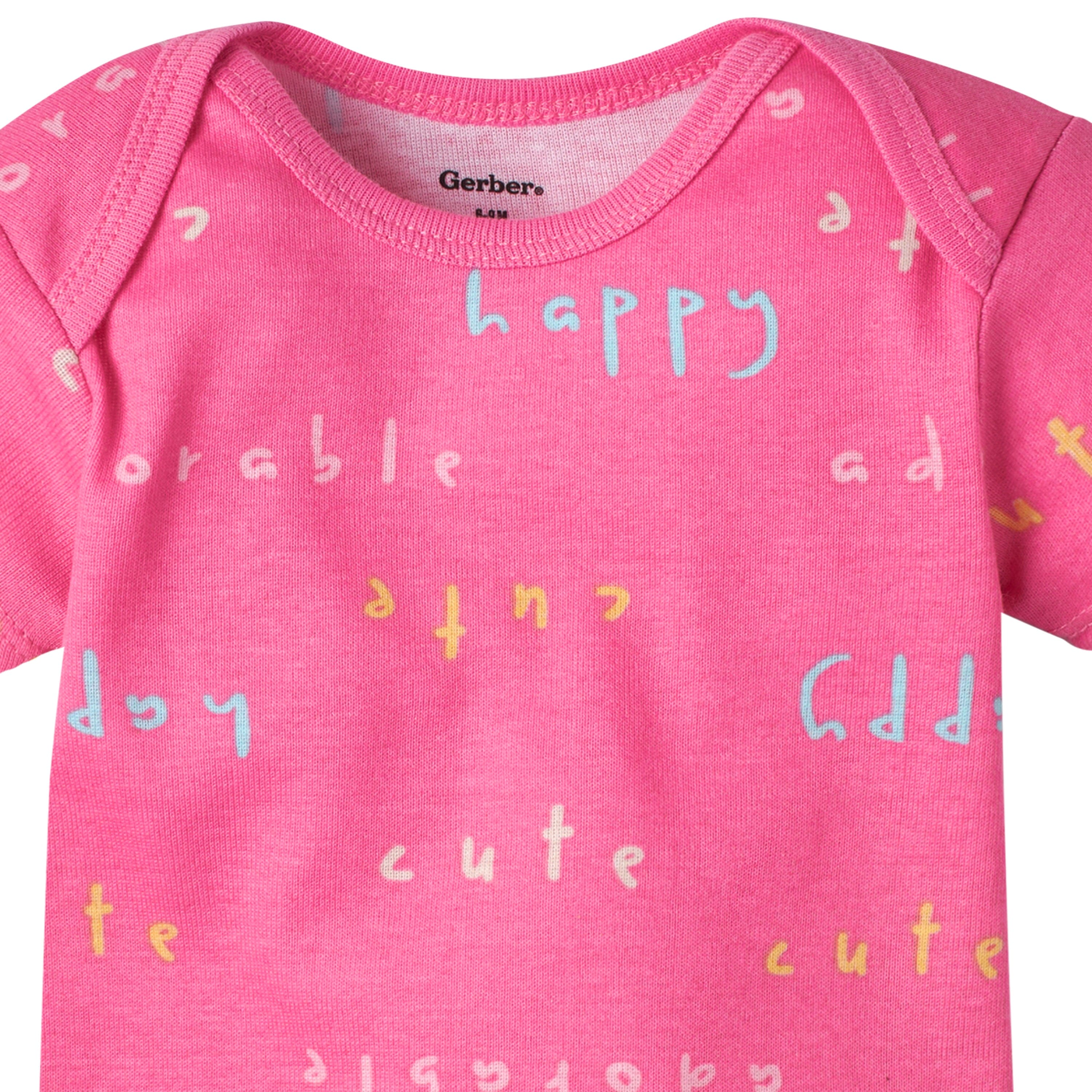 5-Pack Baby Girls Bear Short Sleeve Onesies® Bodysuits - Image 5