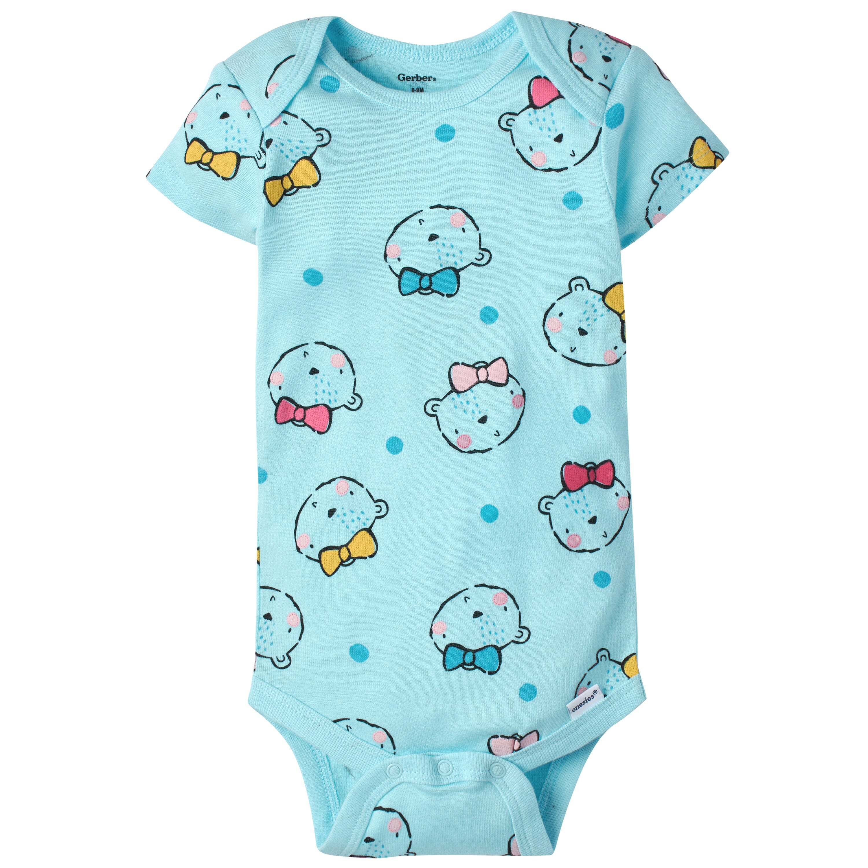 5-Pack Baby Girls Bear Short Sleeve Onesies® Bodysuits - Image 7