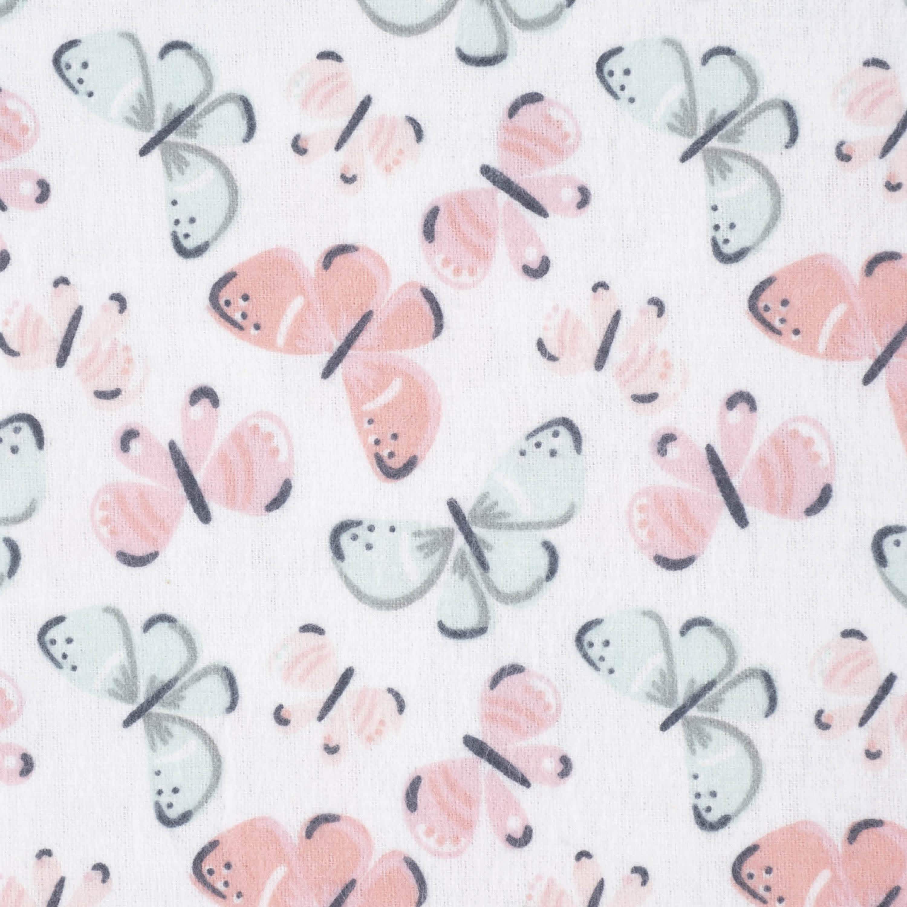5-Pack Baby Girls Butterfly Flannel Receiving Blankets - Image 2