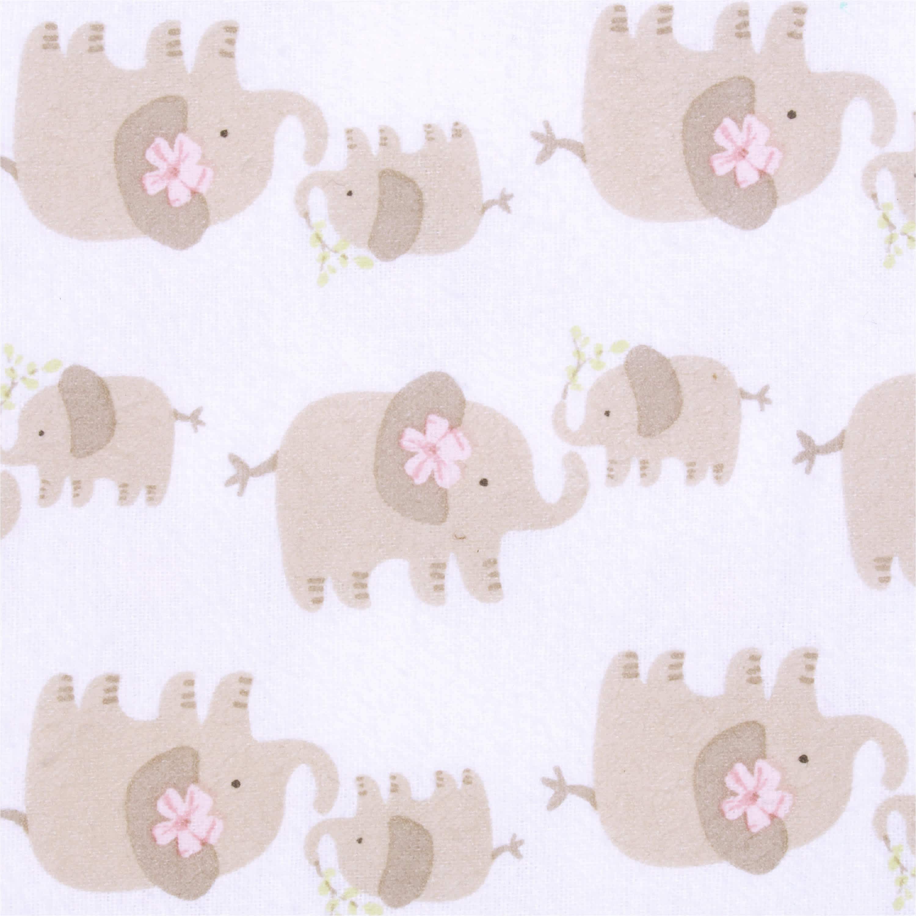 5-Pack Baby Girls Elephants Flannel Receiving Blankets - Image 2