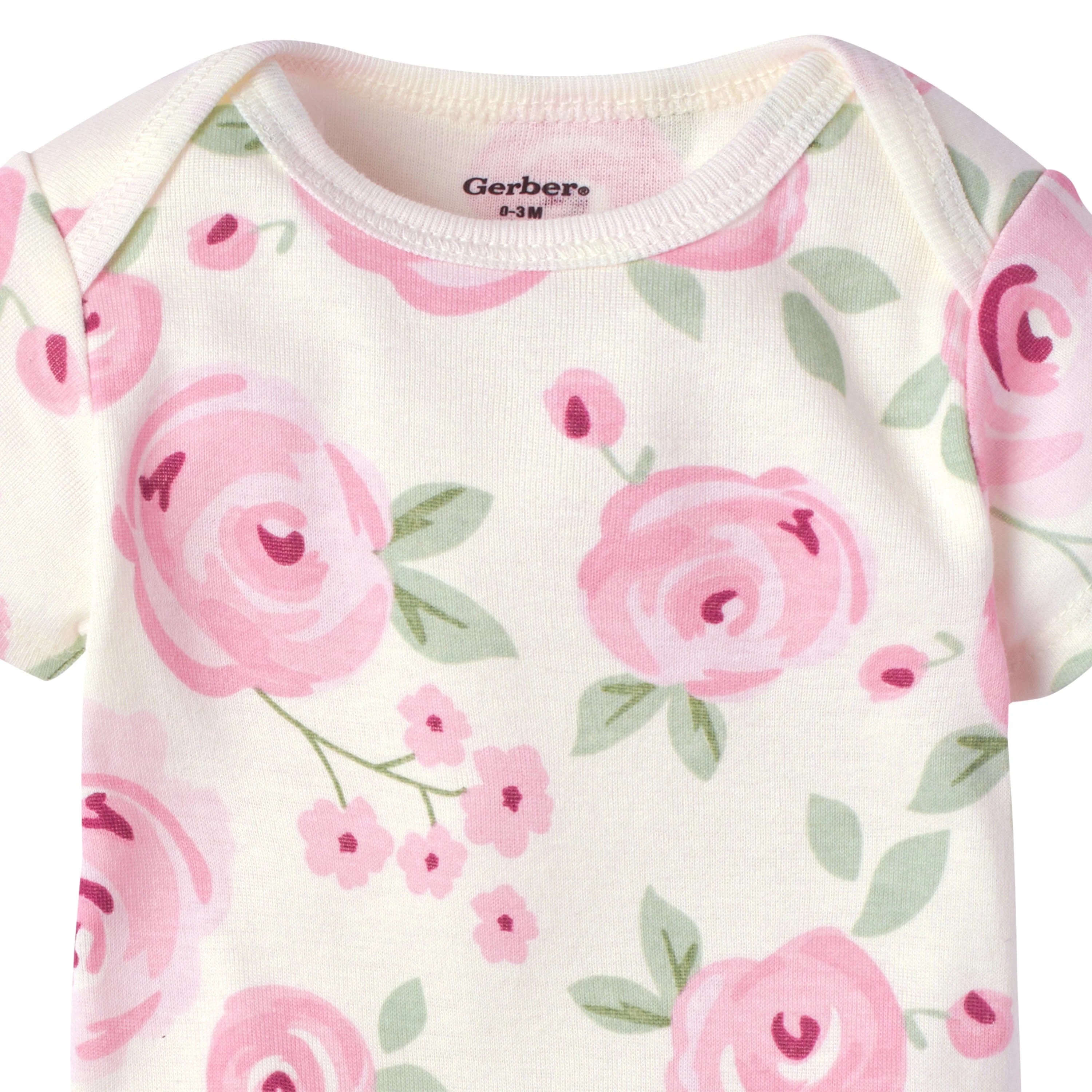 5-Pack Baby Girls Floral Short Sleeve Onesies® Bodysuits - Image 11