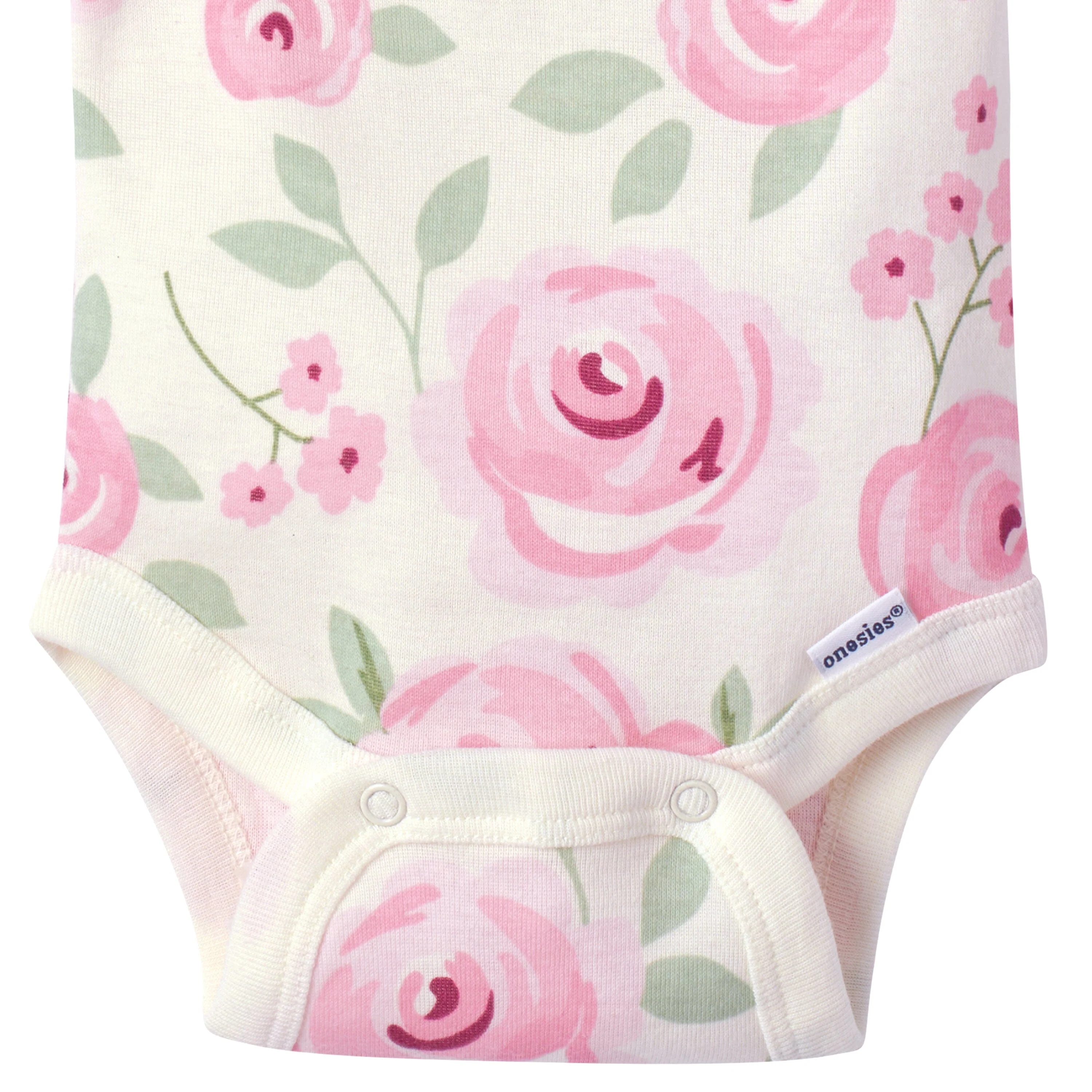 5-Pack Baby Girls Floral Short Sleeve Onesies® Bodysuits - Image 12
