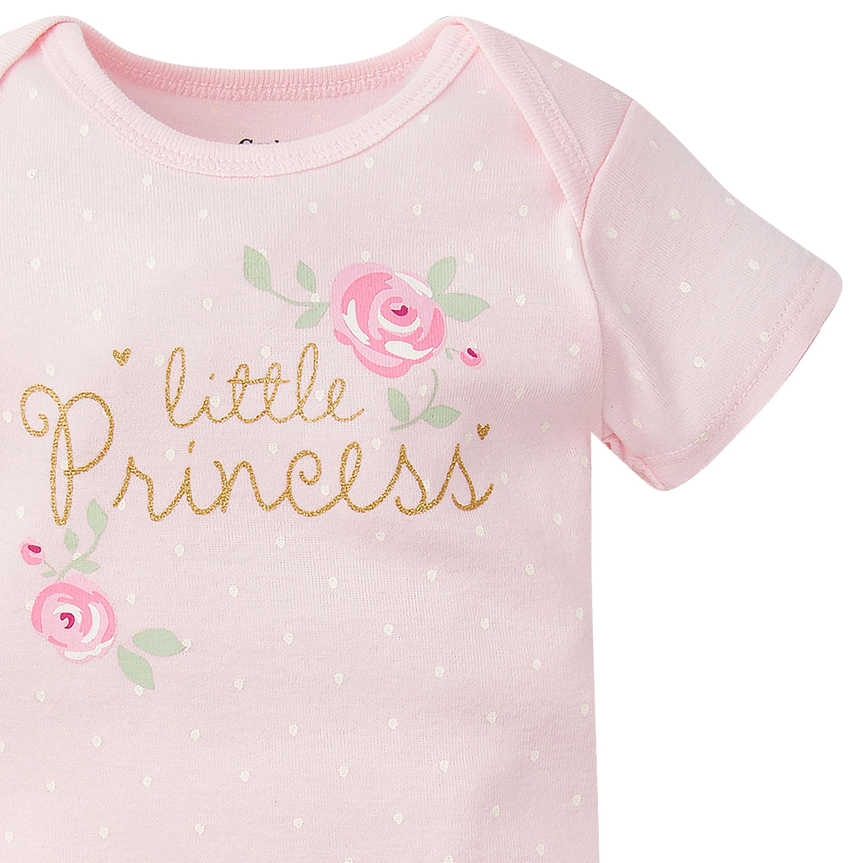 5-Pack Baby Girls Floral Short Sleeve Onesies® Bodysuits - Image 4