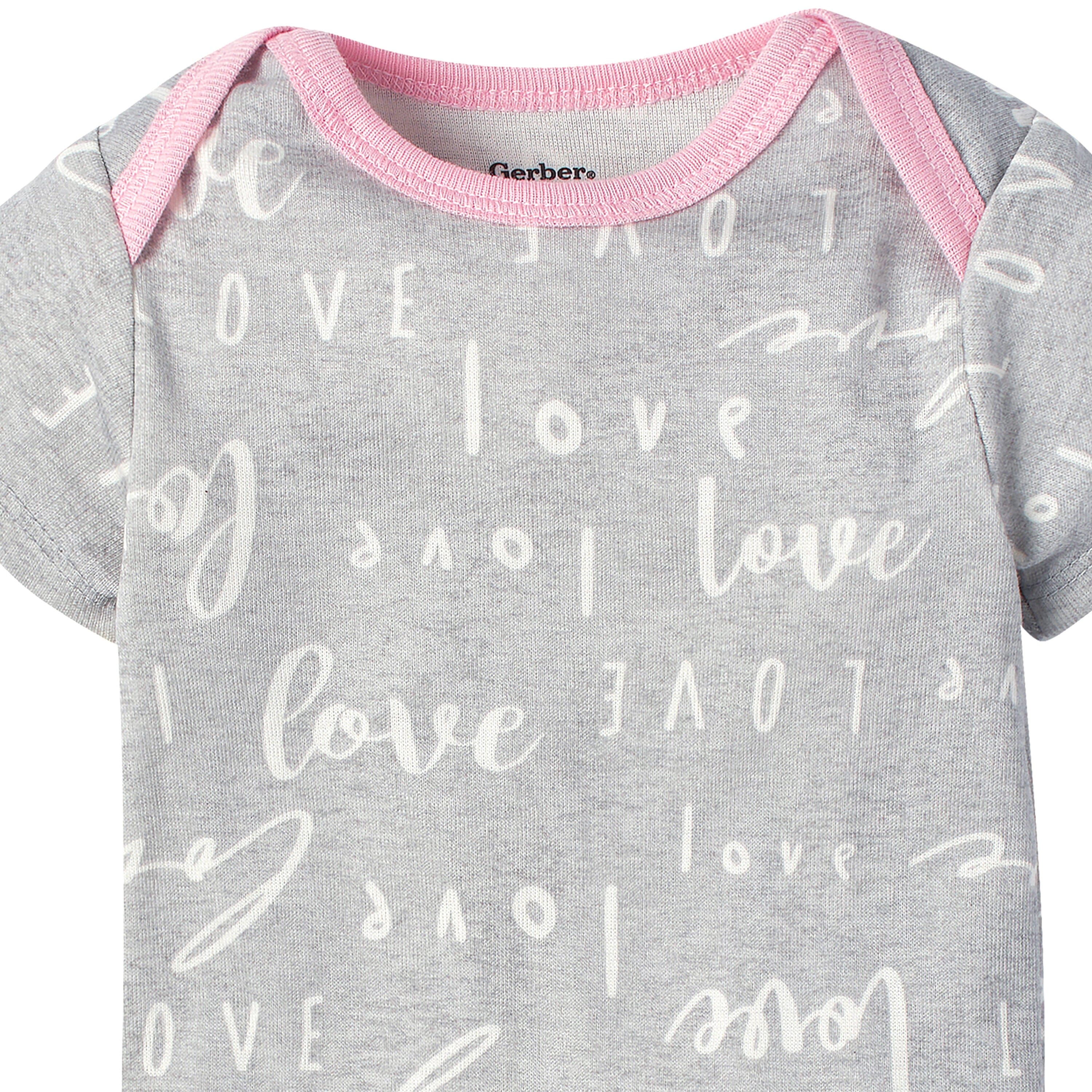 5-Pack Baby Girls Floral Short Sleeve Onesies® Bodysuits - Image 9