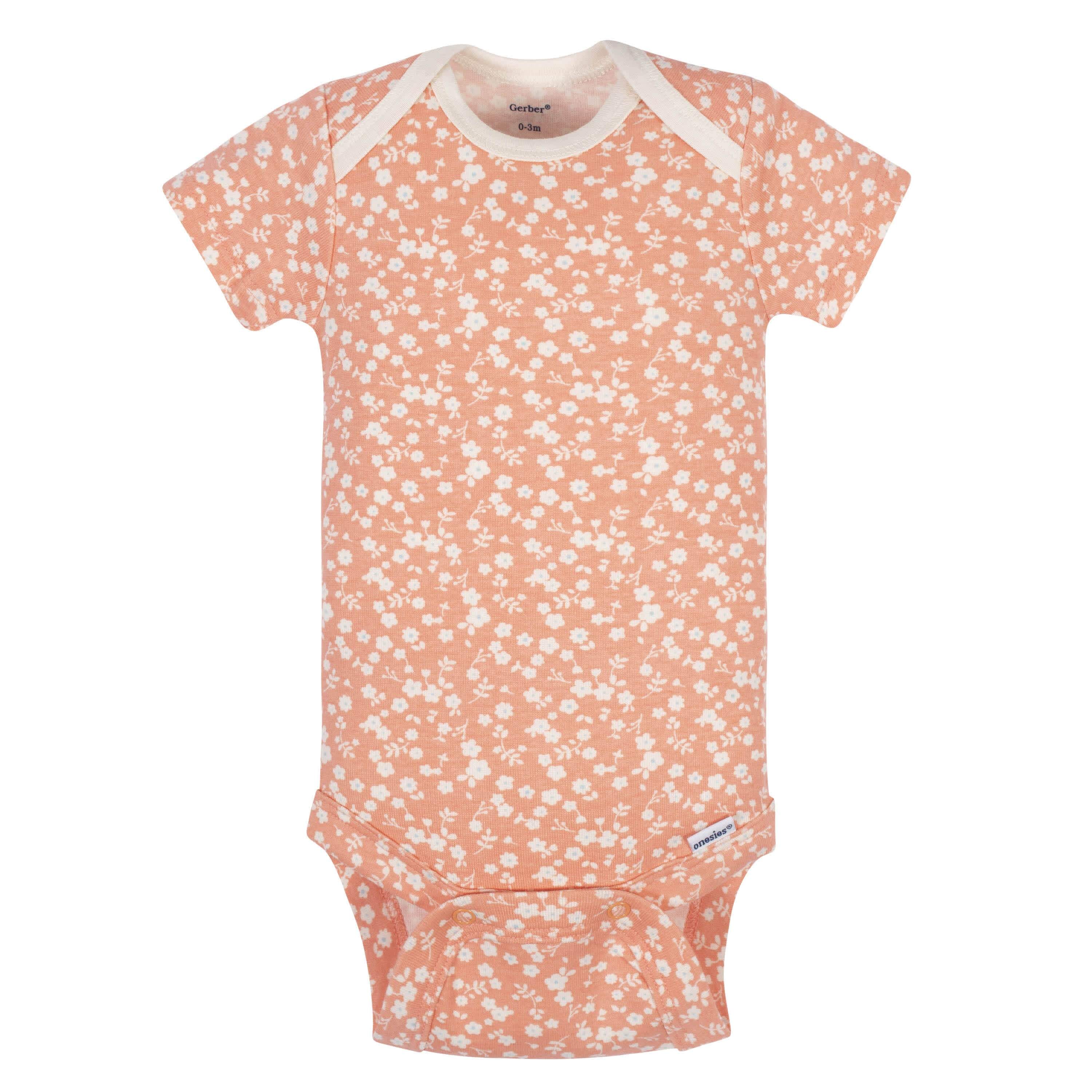 5-Pack Baby Girls Comfy Stretch Flower Pot Short Sleeve OnesiesĀ® Bodysuits - Image 4