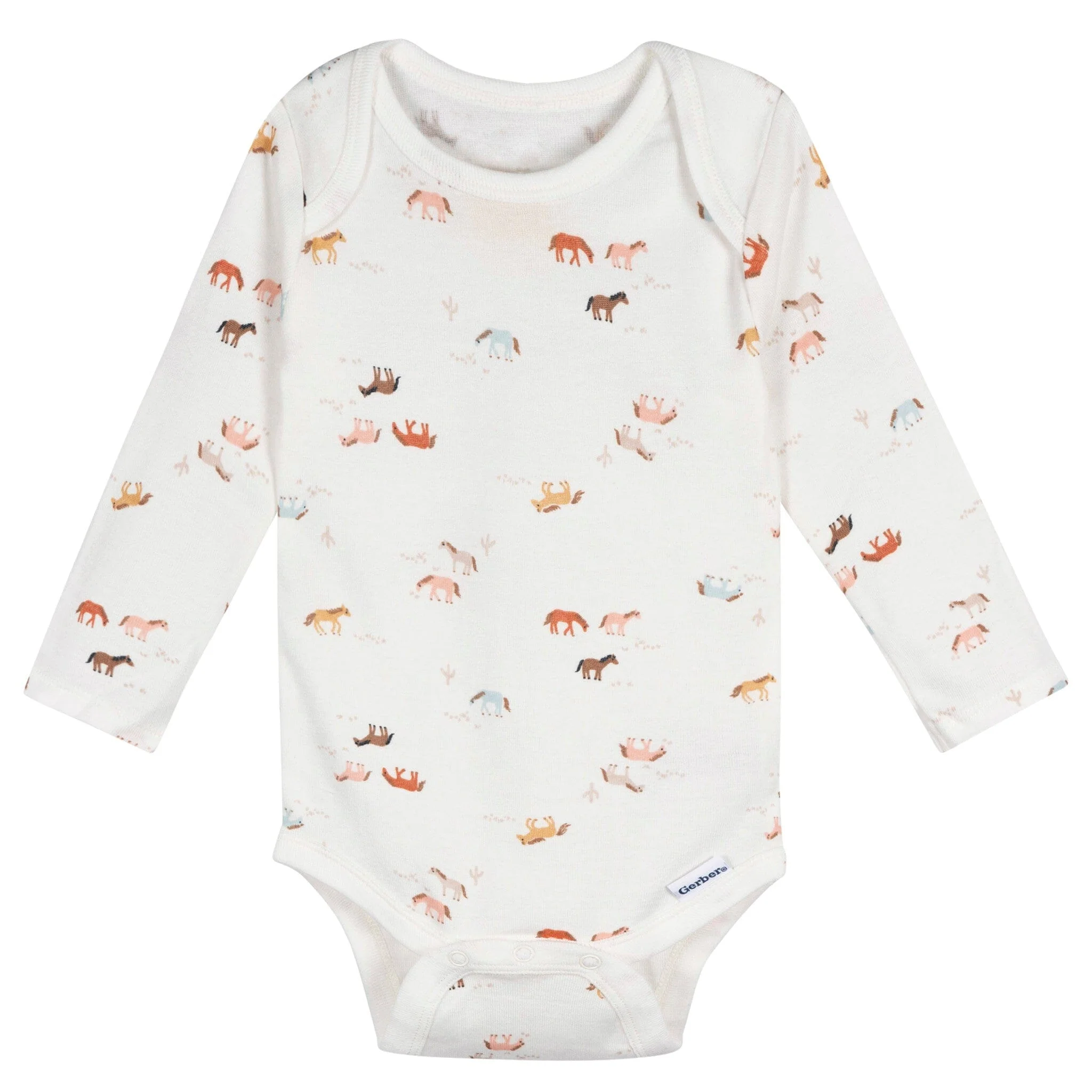 5-Pack Baby Girls Horses Long Sleeve Bodysuits - Image 7