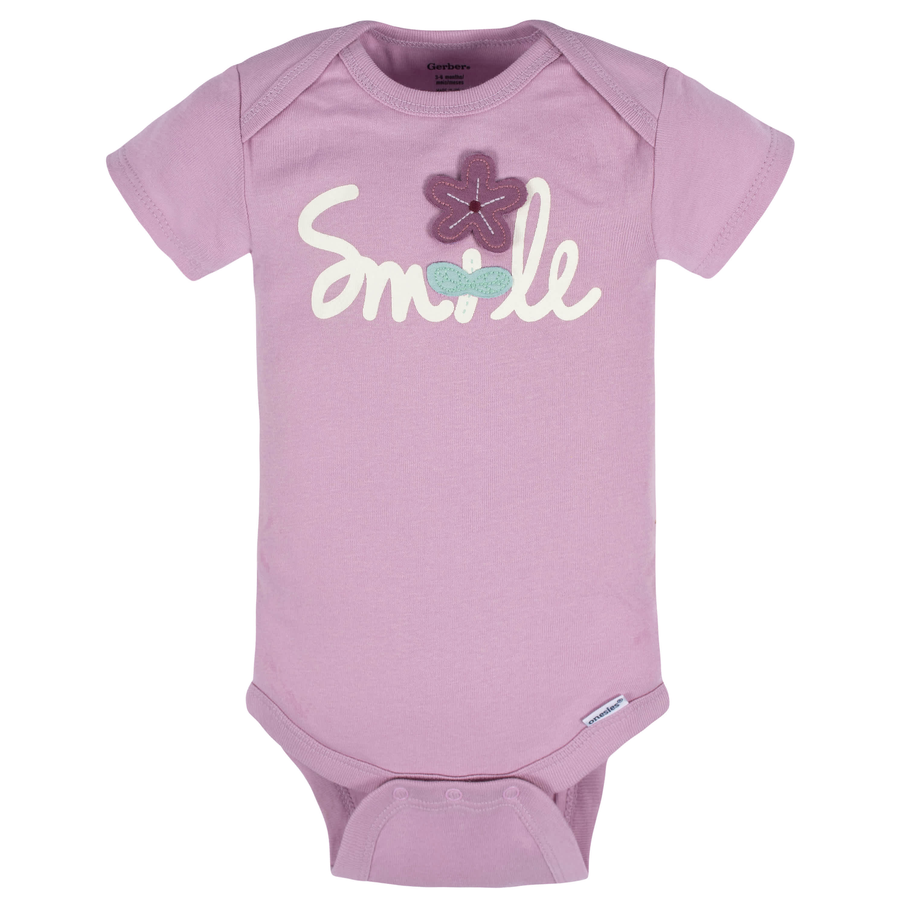 5-Pack Baby Girls Lavender Garden Onesies® Bodysuits - Image 3