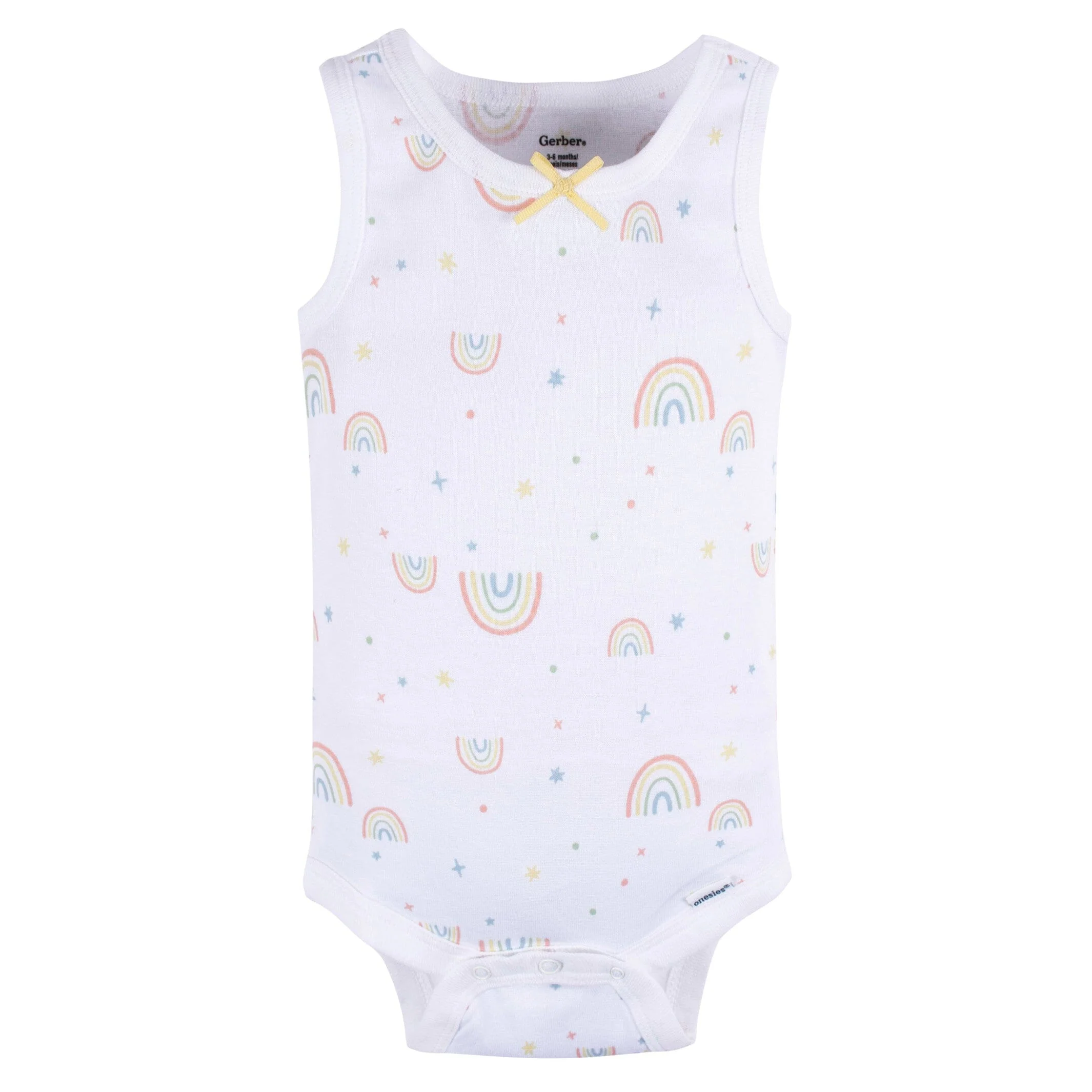 5-Pack Baby Girls Flowers & Rainbows Sleeveless Onesies® Bodysuits - Image 6