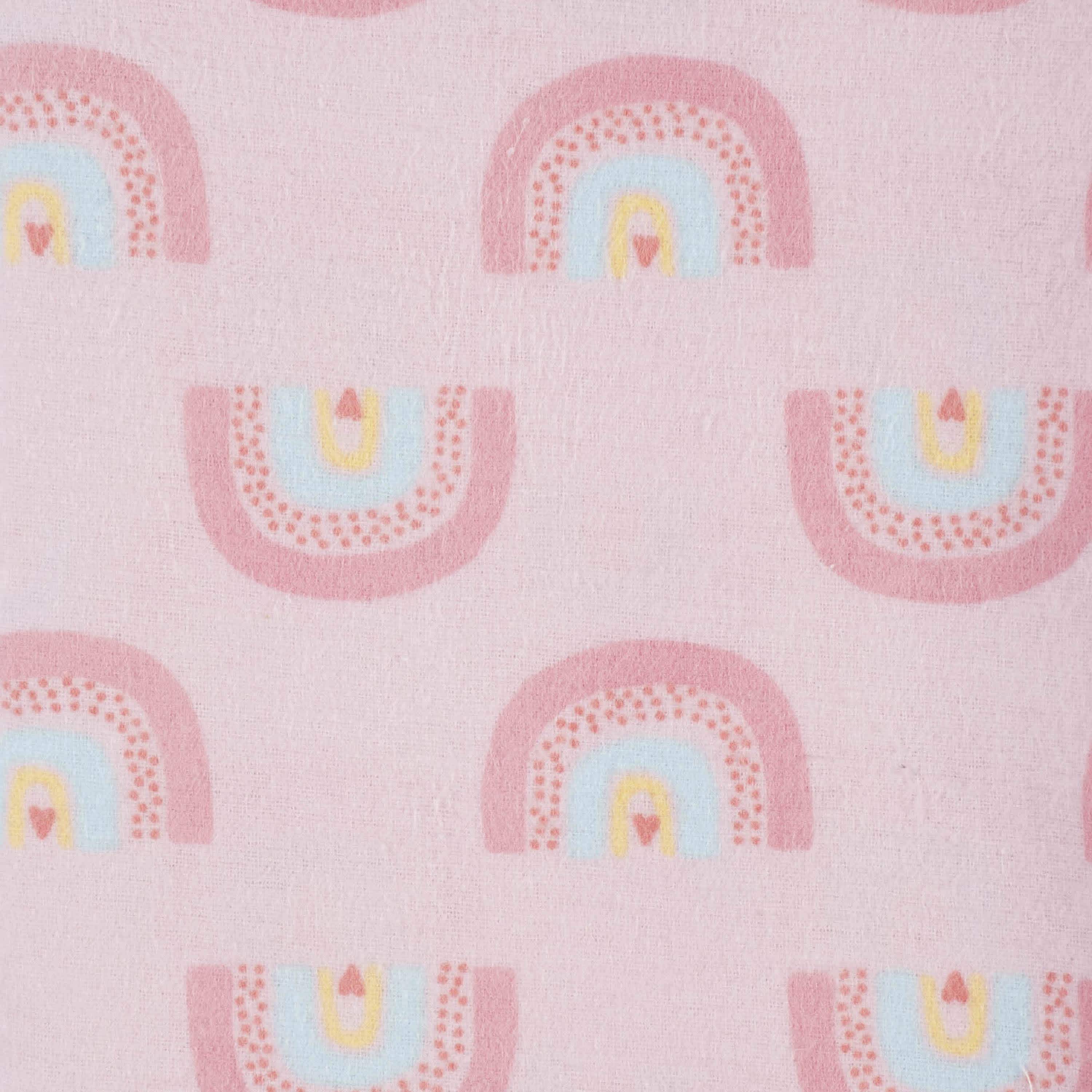 5-Pack Baby Girls Pink Rainbow Flannel Receiving Blankets - Image 2