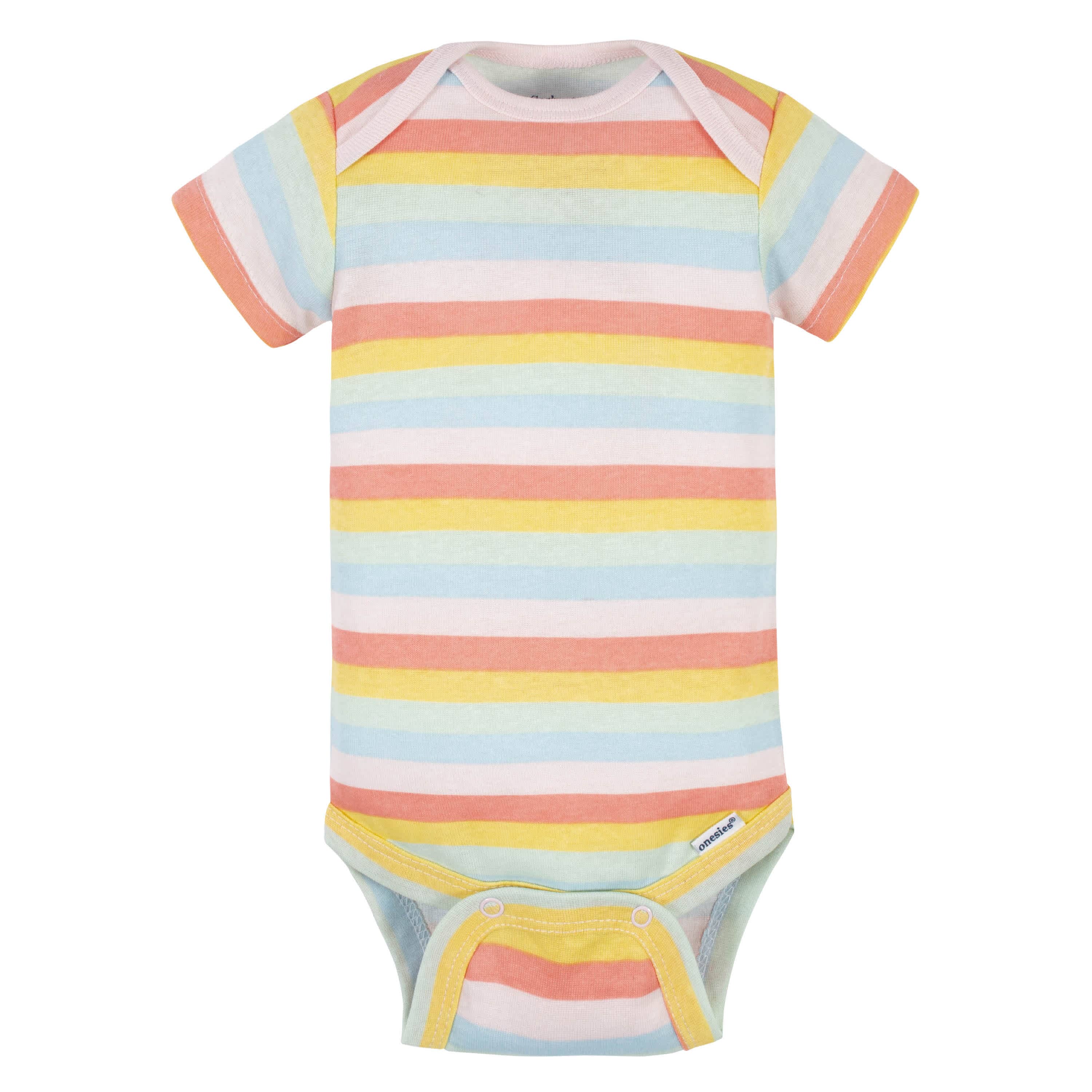 5-Pack Baby Girls Rainbow Short Sleeve Onesies® Bodysuits - Image 5
