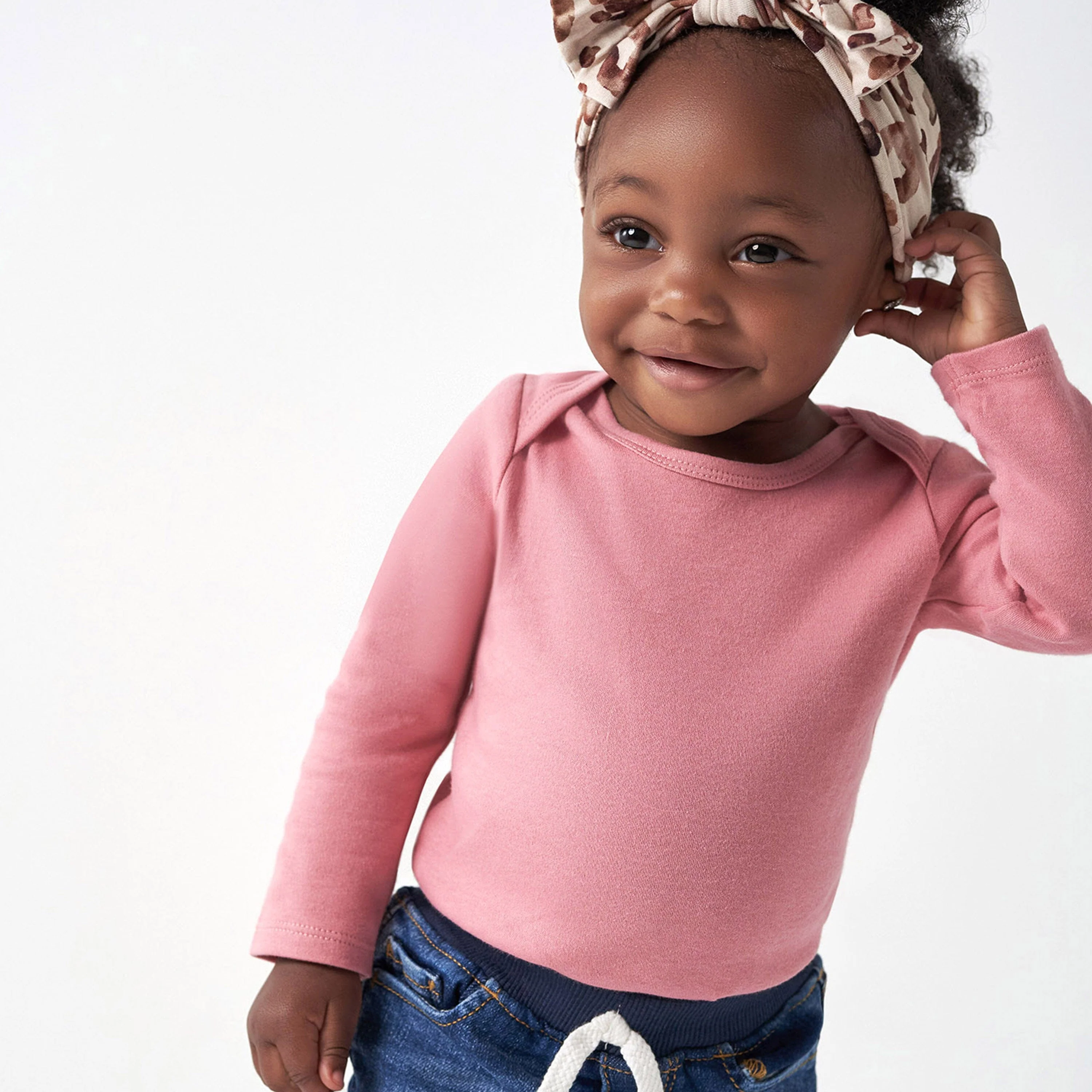5-Pack Baby Mauve Pink Premium Long Sleeve Onesies® Bodysuits - Image 2