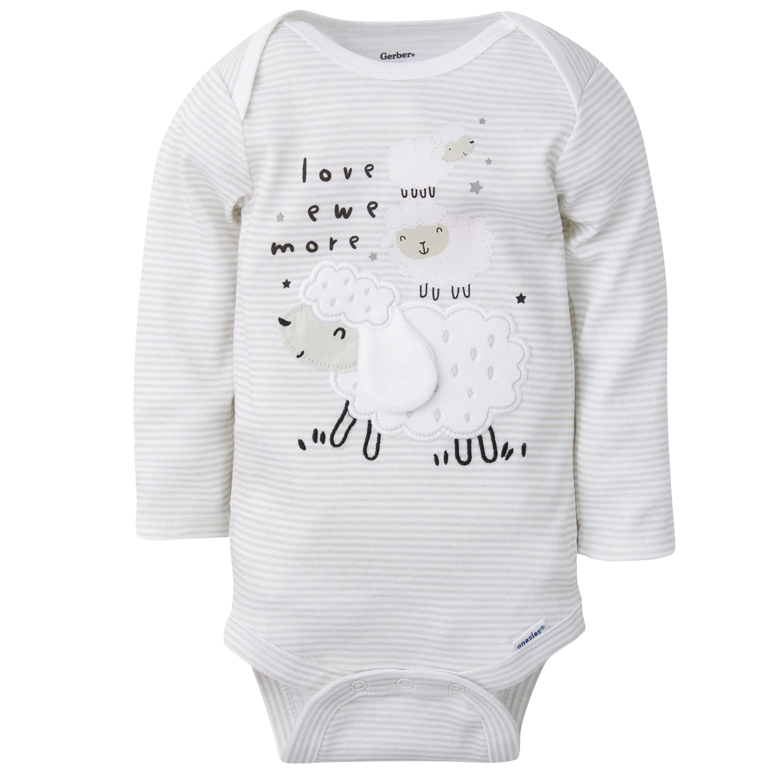 5-Pack Baby Neutral Lamb Long Sleeve Onesies® Bodysuits - Image 2