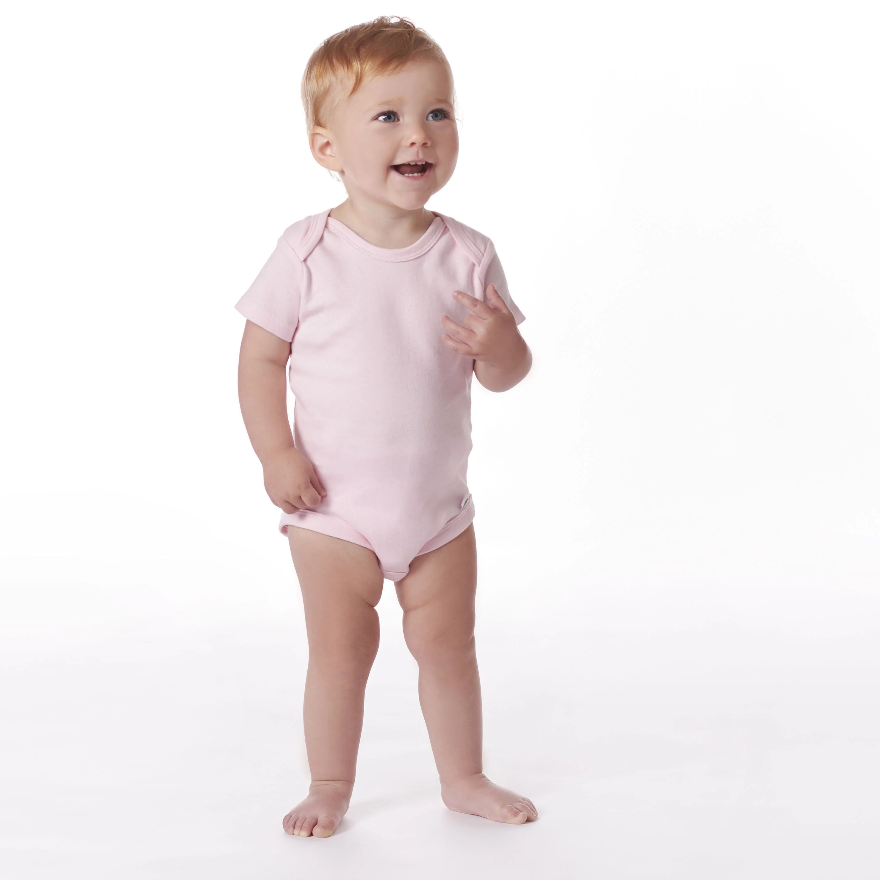 5-Pack Baby Light Pink Premium Short Sleeve Onesies® Bodysuits - Image 3