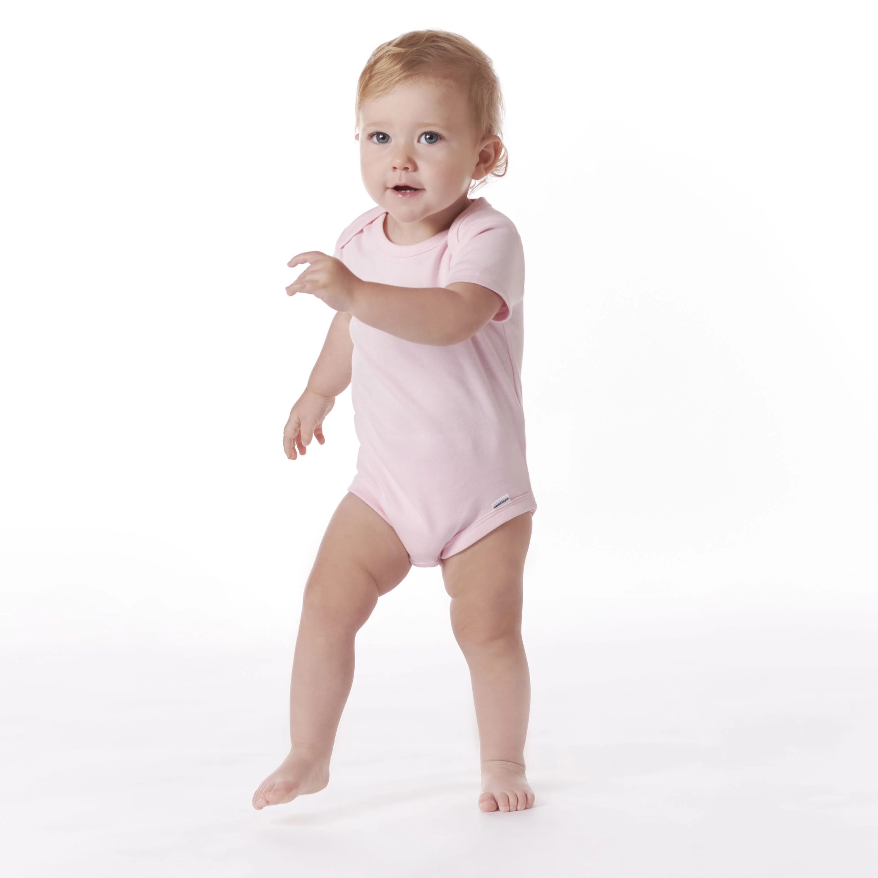 5-Pack Baby Light Pink Premium Short Sleeve Onesies® Bodysuits - Image 4