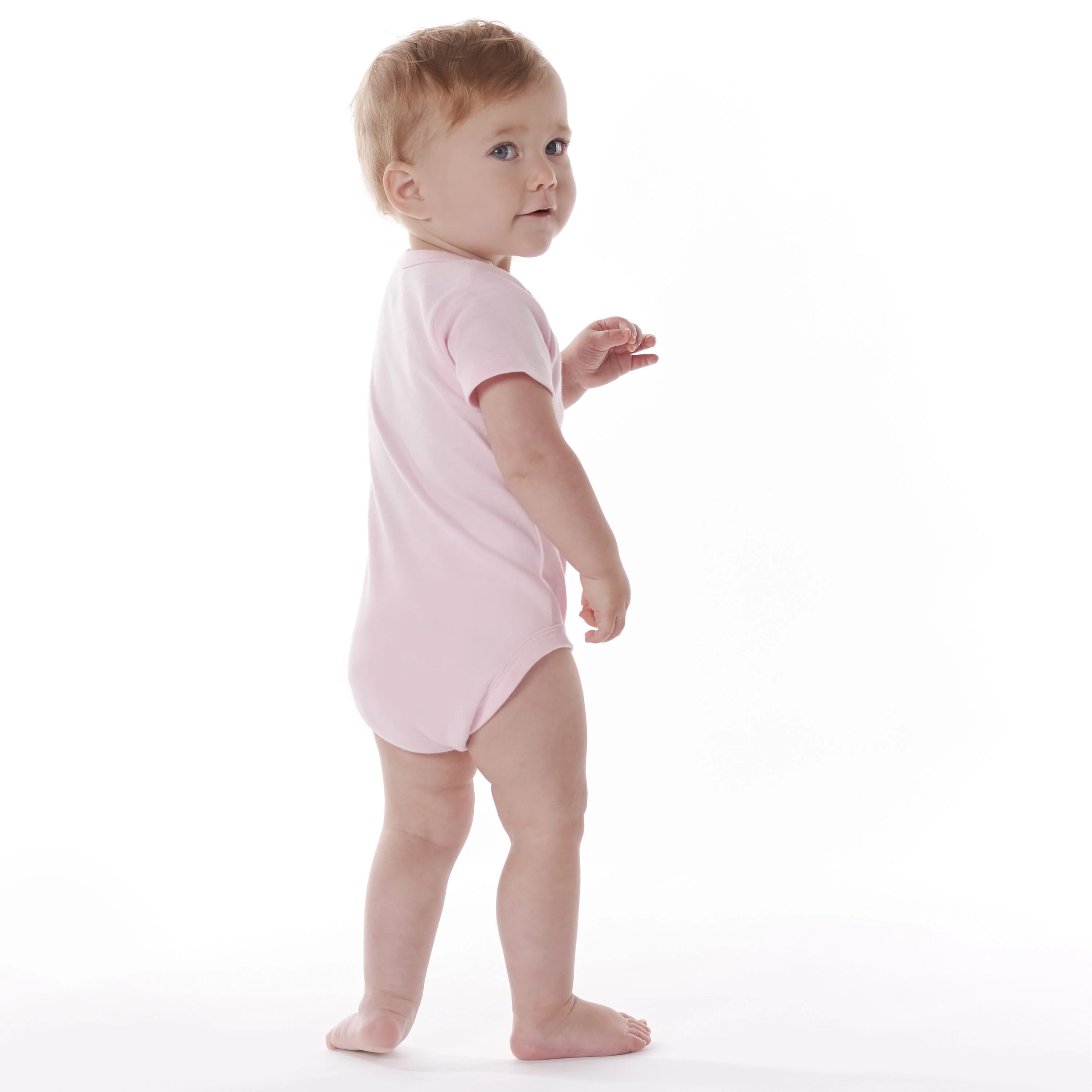 5-Pack Baby Light Pink Premium Short Sleeve Onesies® Bodysuits - Image 5