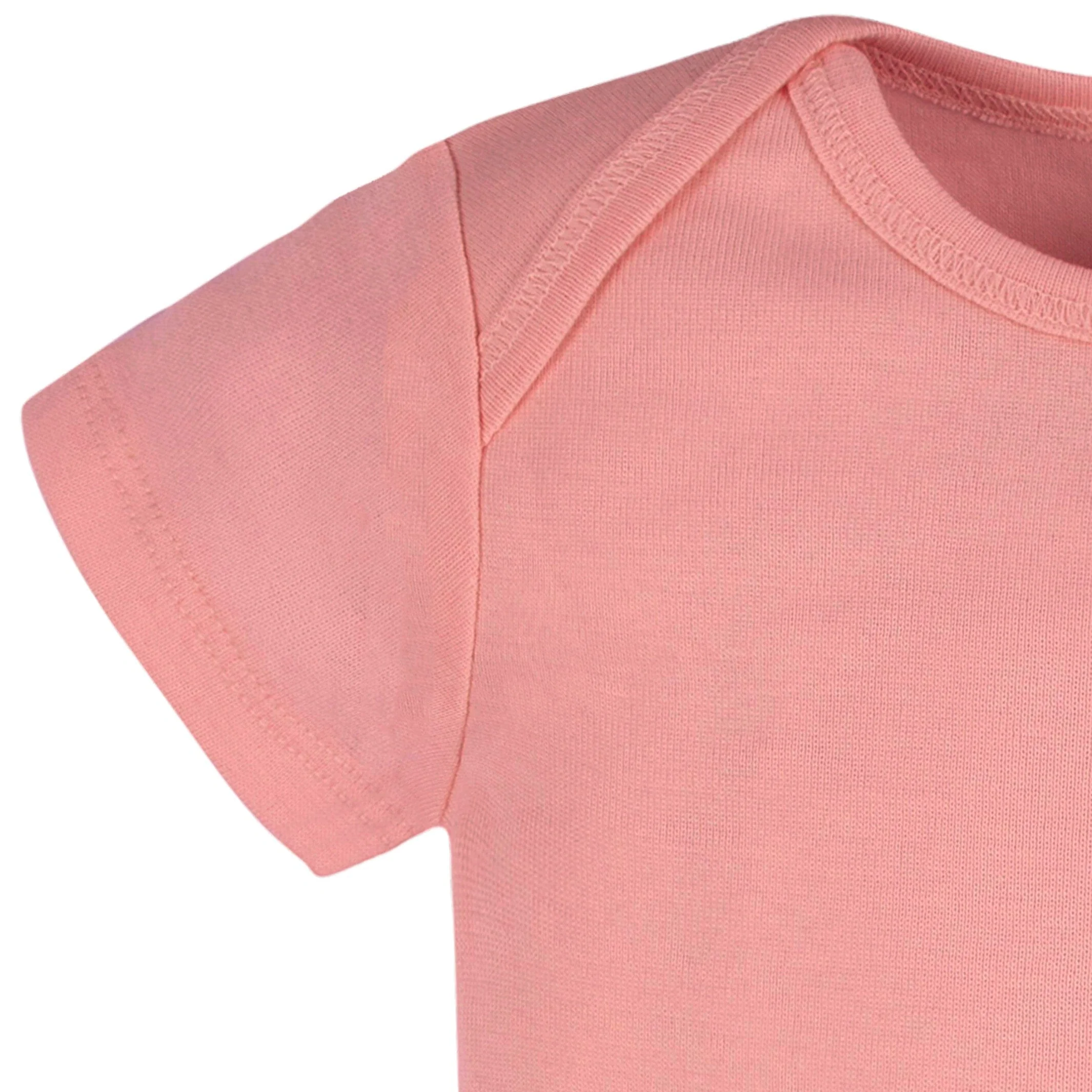 5-Pack Baby Girls Mauve Pink Premium Short Sleeve Lap Shoulder Onesies® Bodysuits - Image 3