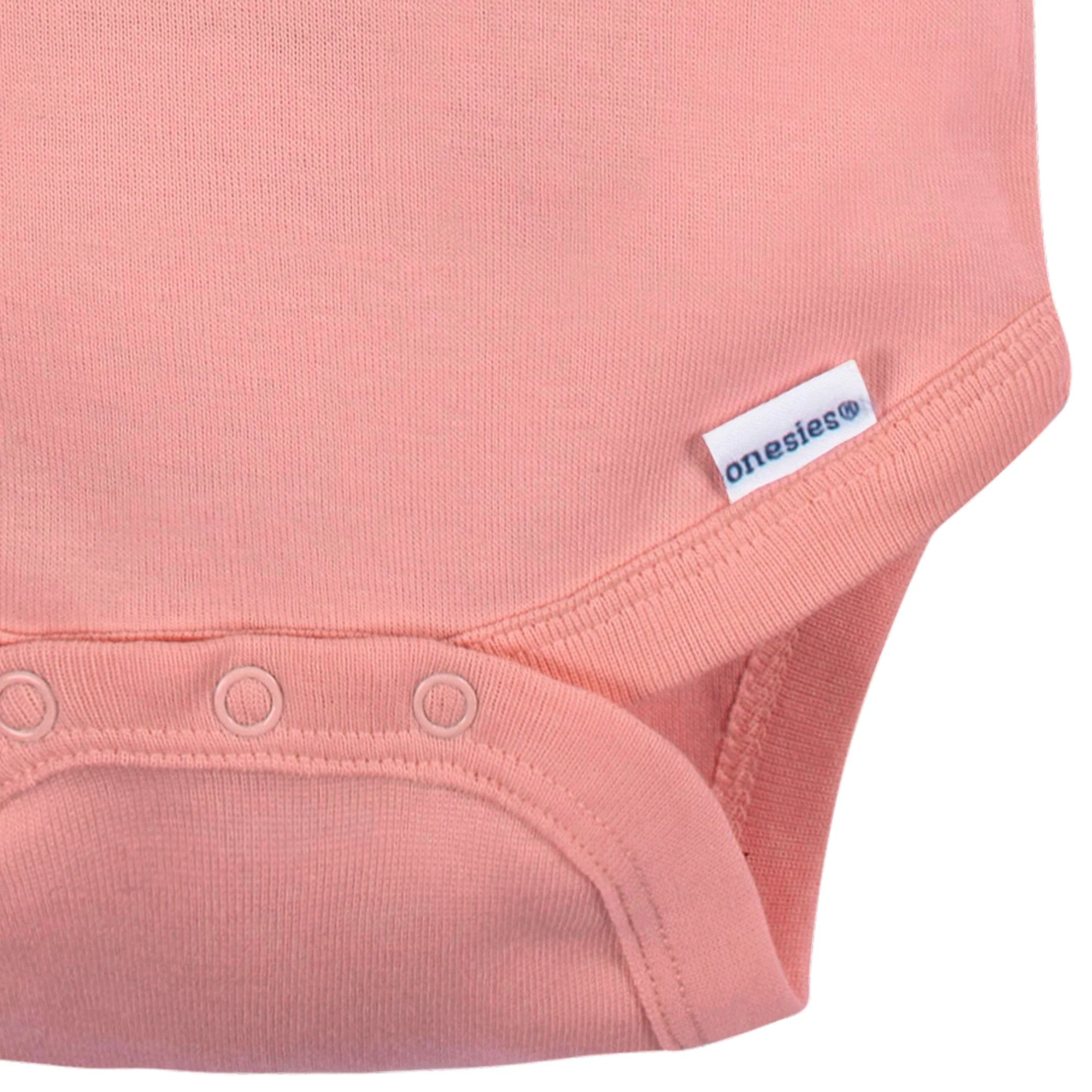 5-Pack Baby Girls Mauve Pink Premium Short Sleeve Lap Shoulder Onesies® Bodysuits - Image 4