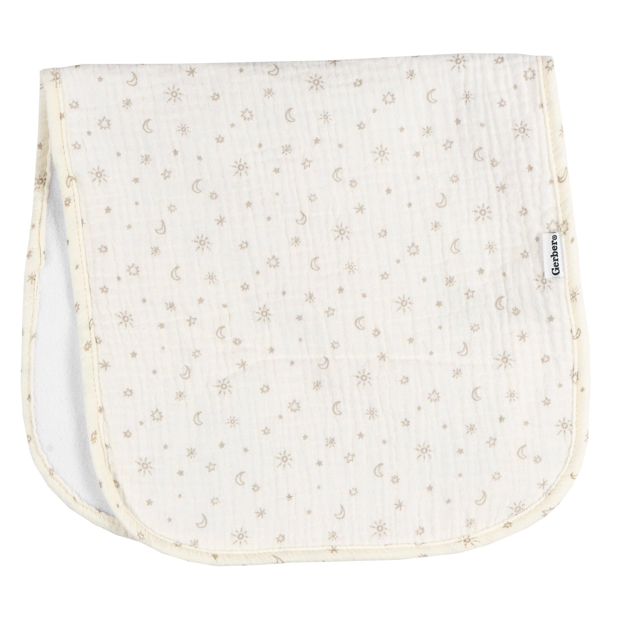5-Pack Baby Neutral Stars Muslin Burp Cloths - Image 6