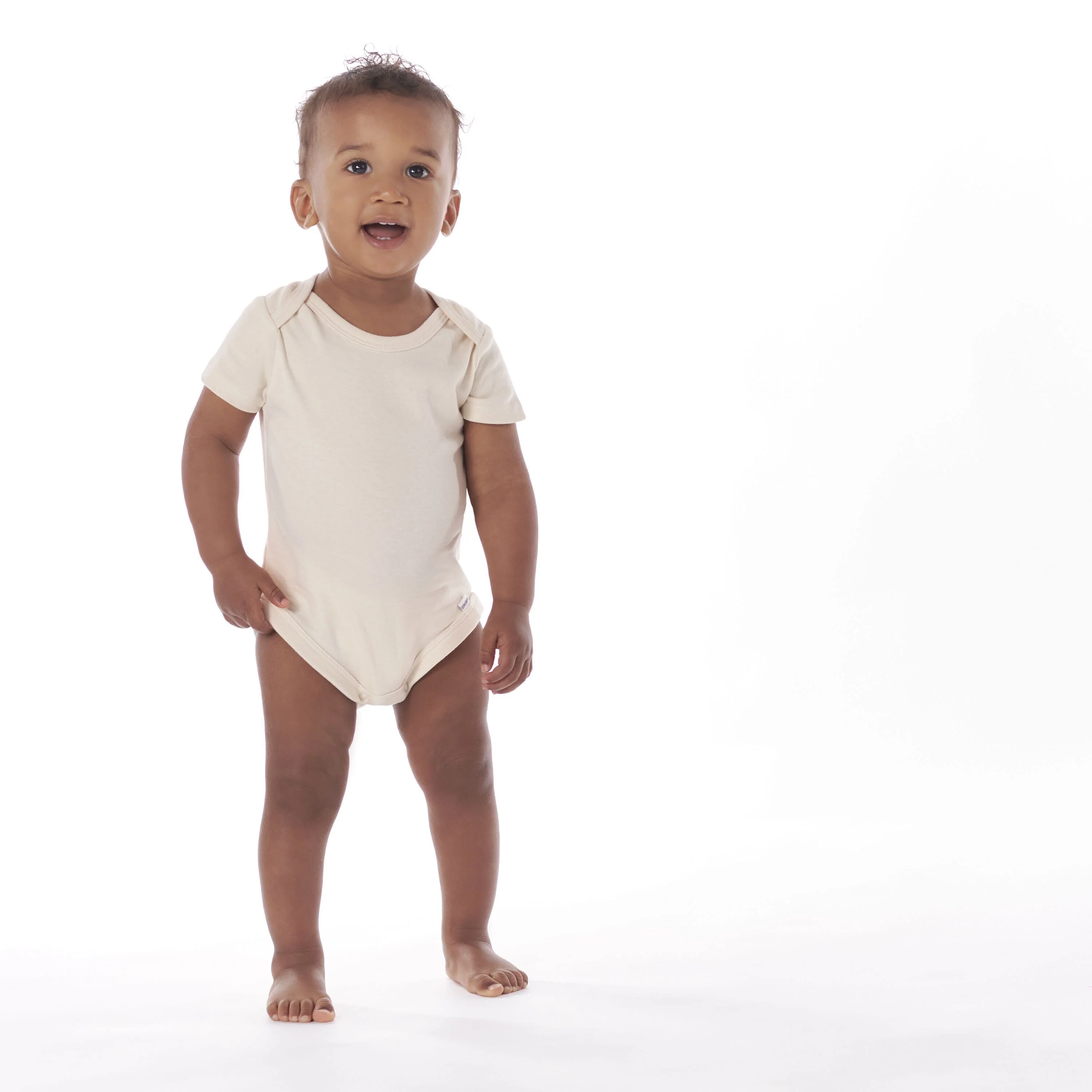 5-Pack Baby Natural Premium Short Sleeve Onesies® Bodysuits - Image 2