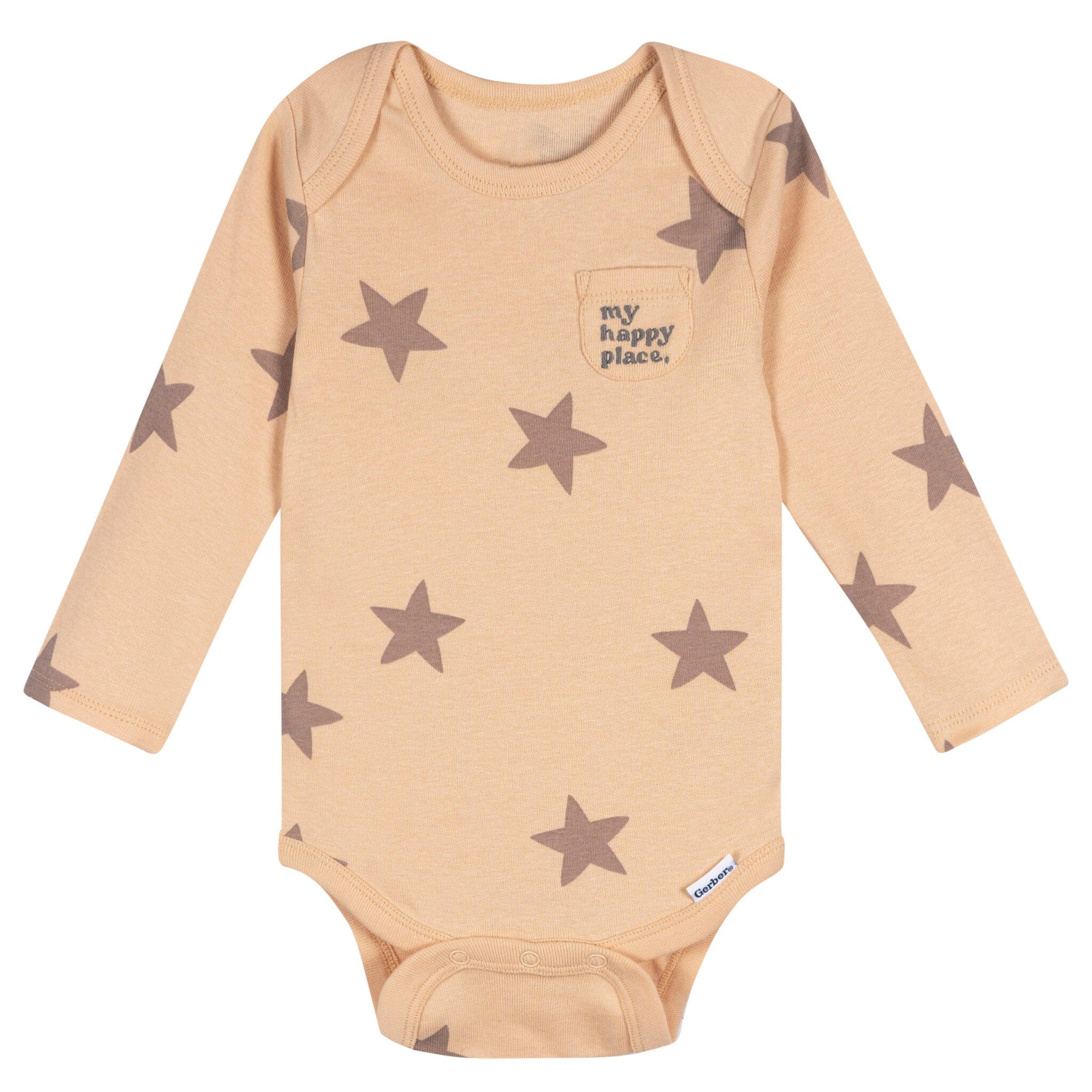 5-Pack Baby Neutral Stars Long Sleeve Bodysuits - Image 2