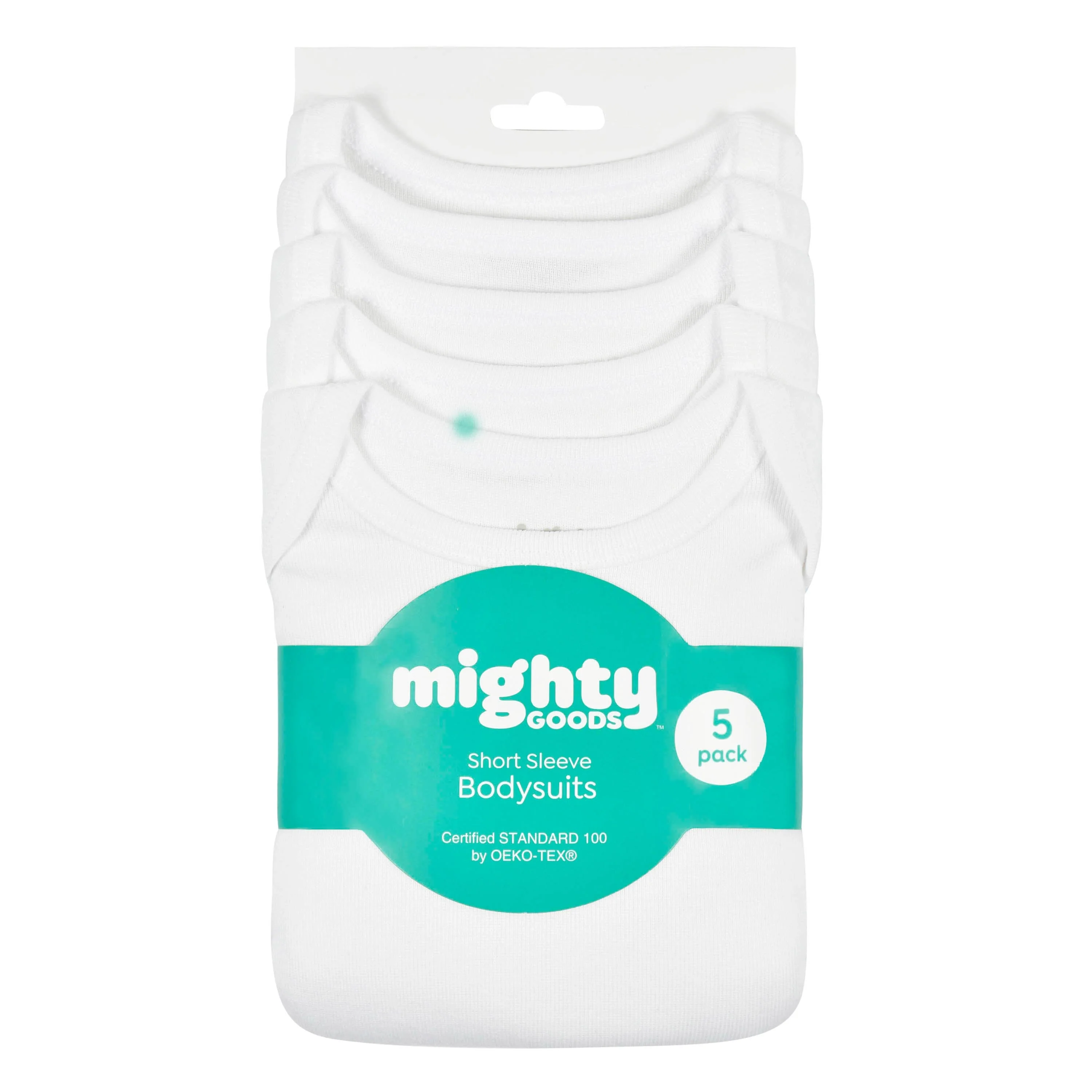 5-Pack Baby Neutral White Short Sleeve Bodysuits - Image 3