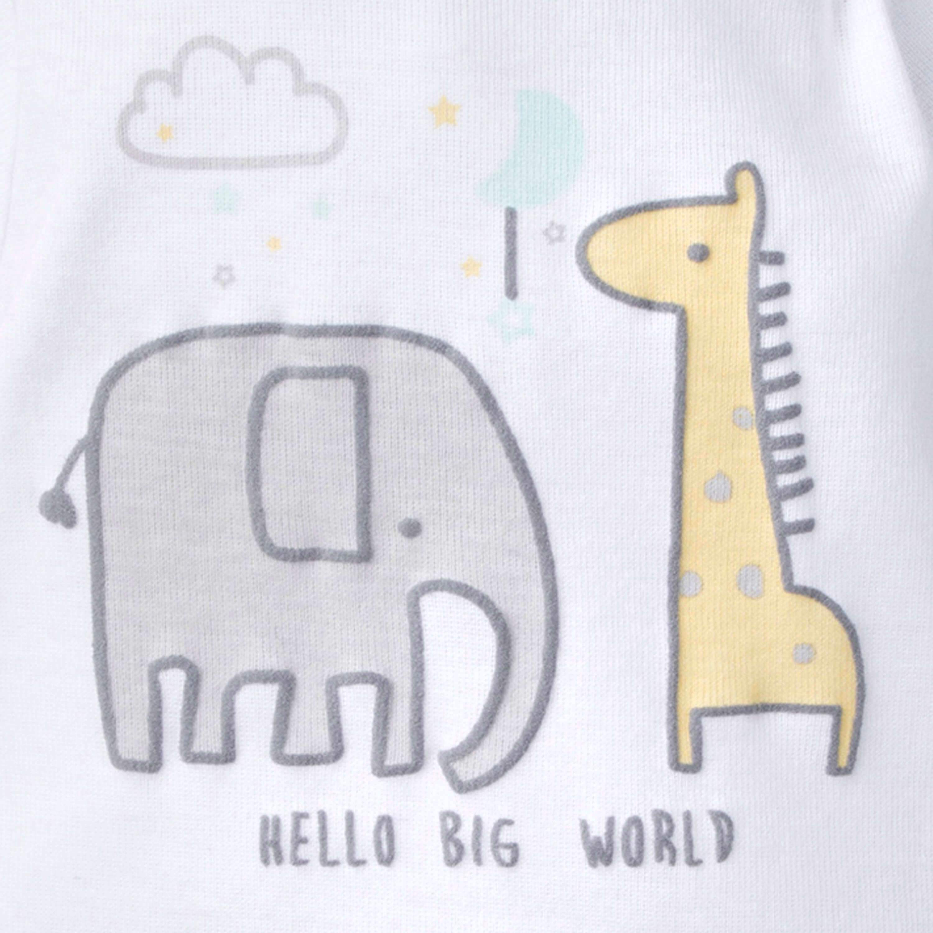 5-Pack Baby Neutral Elephant Short Sleeve Onesies® Bodysuits - Image 2