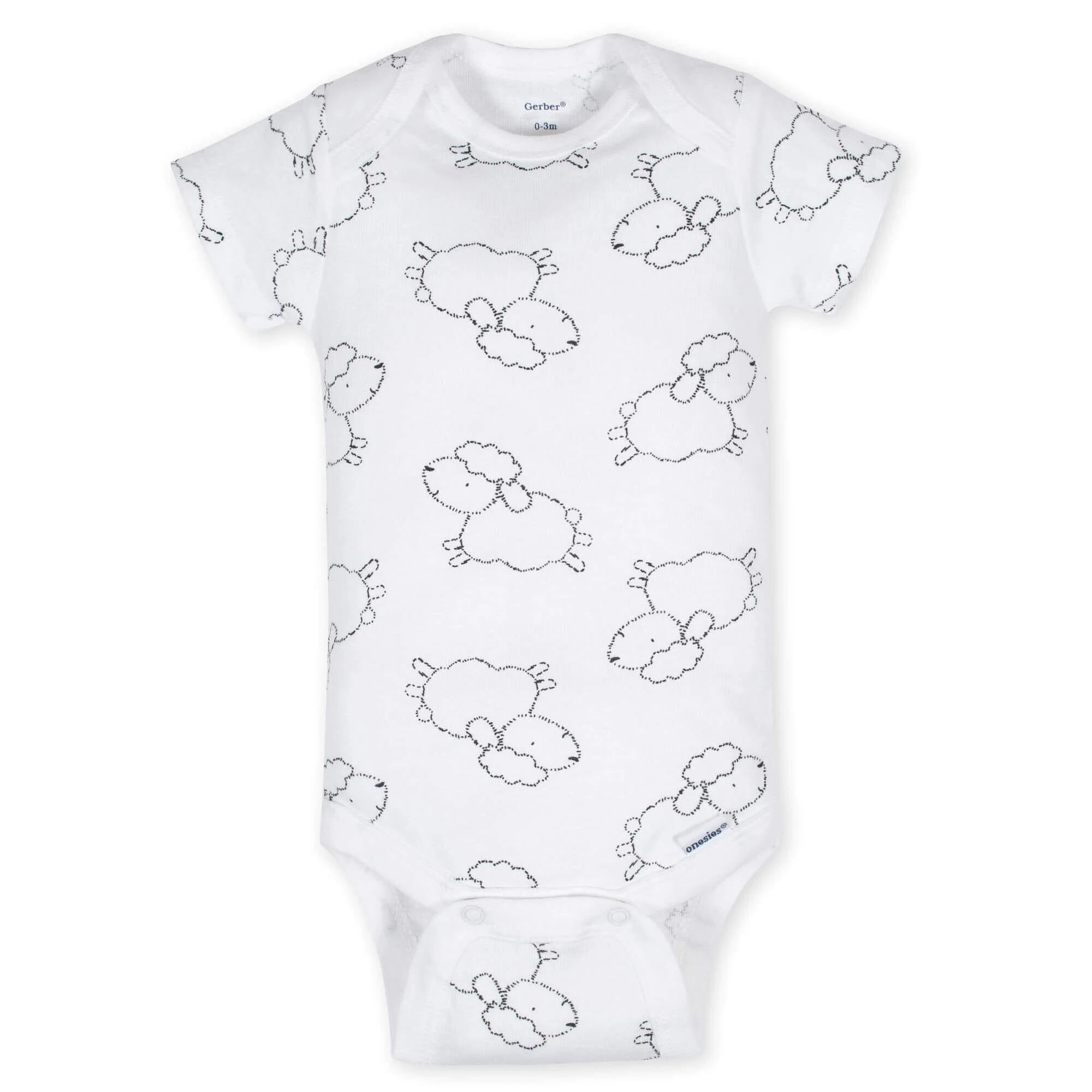 5-Pack Baby Neutral Lamb Short Sleeve OnesiesĀ® Bodysuits - Image 3