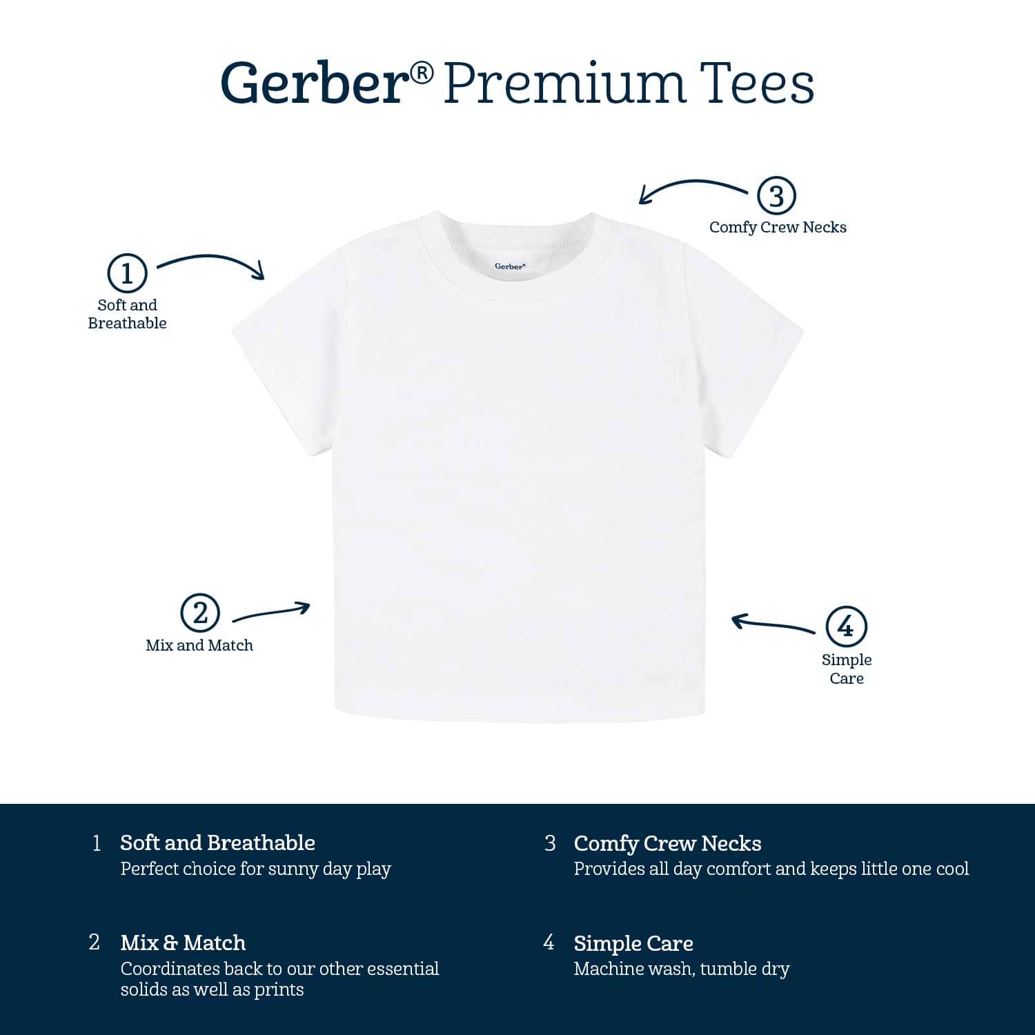 5-Pack Infant & Toddler Natural Premium Short Sleeve Tees - Image 3