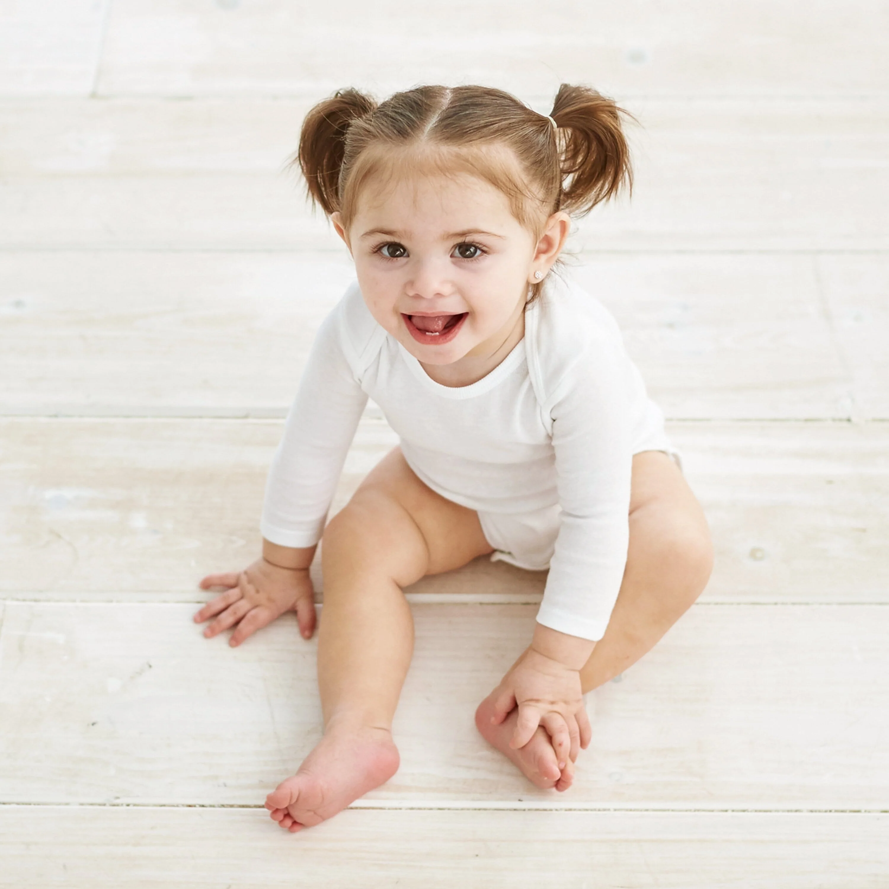 5-Pack White Organic Long-Sleeve Onesies® Bodysuits - Image 3