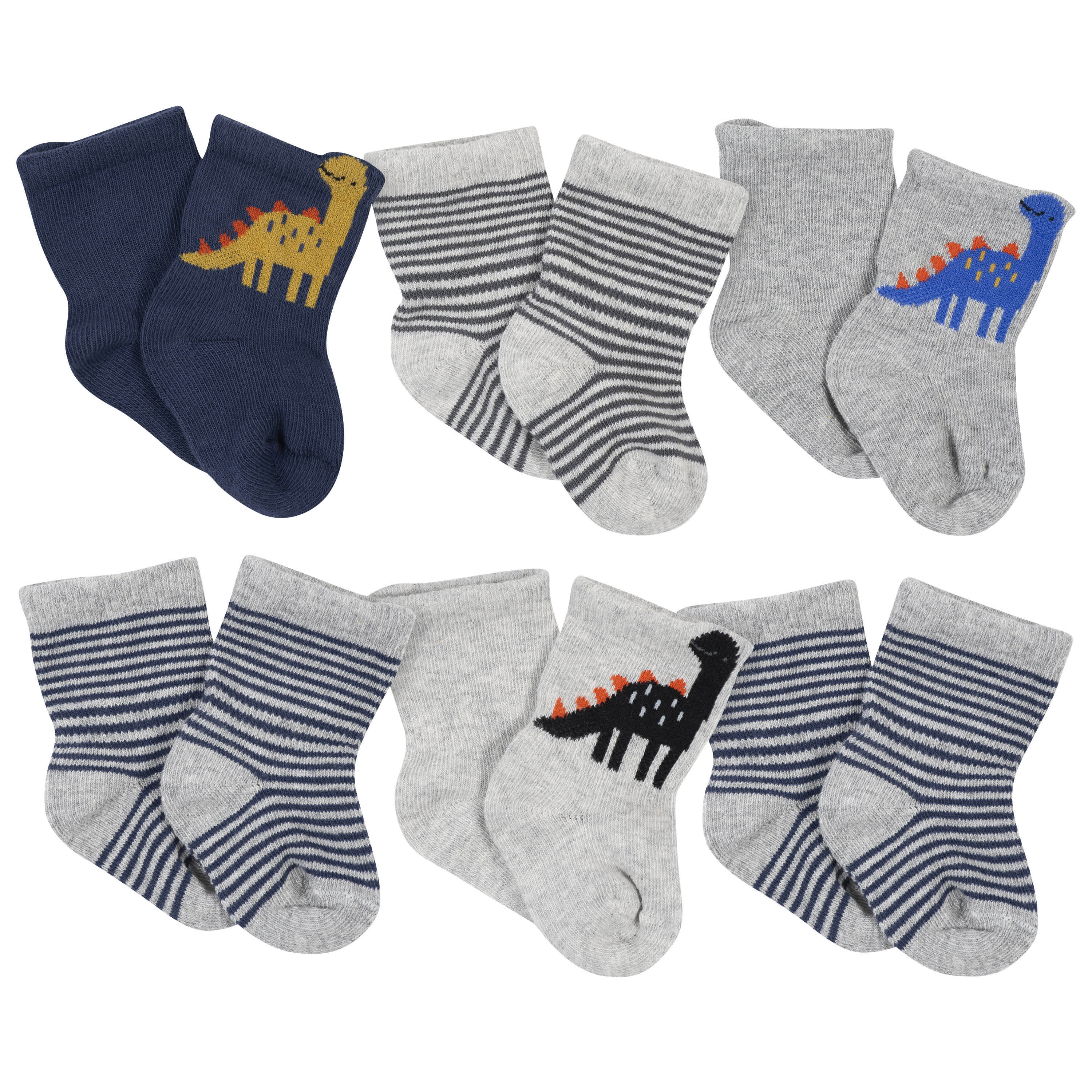 6-Pack Baby Boys Dino Wiggle Proof® Socks