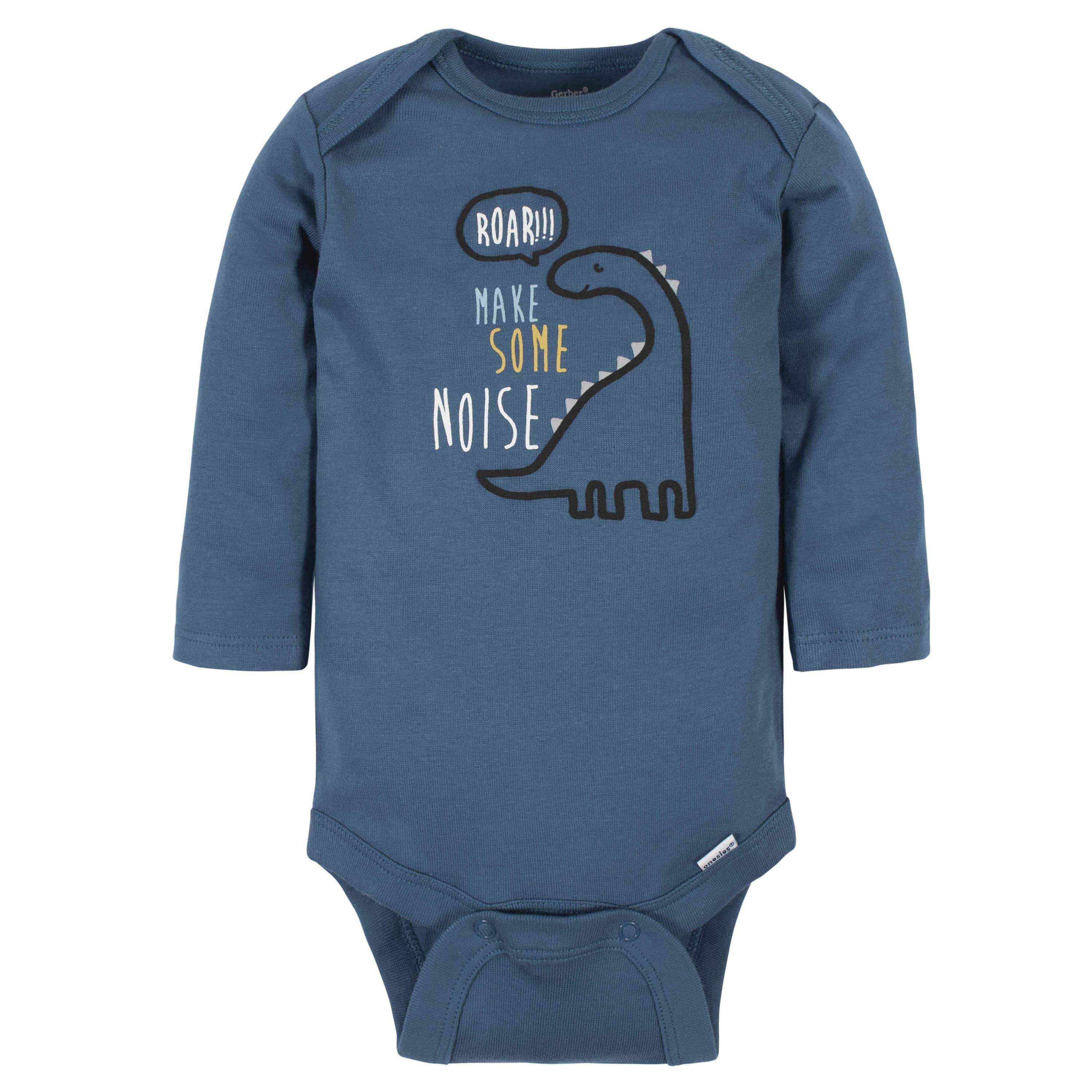 6-Pack Baby Boys Dinosaur Long Sleeve Onesies® Bodysuits - Image 2
