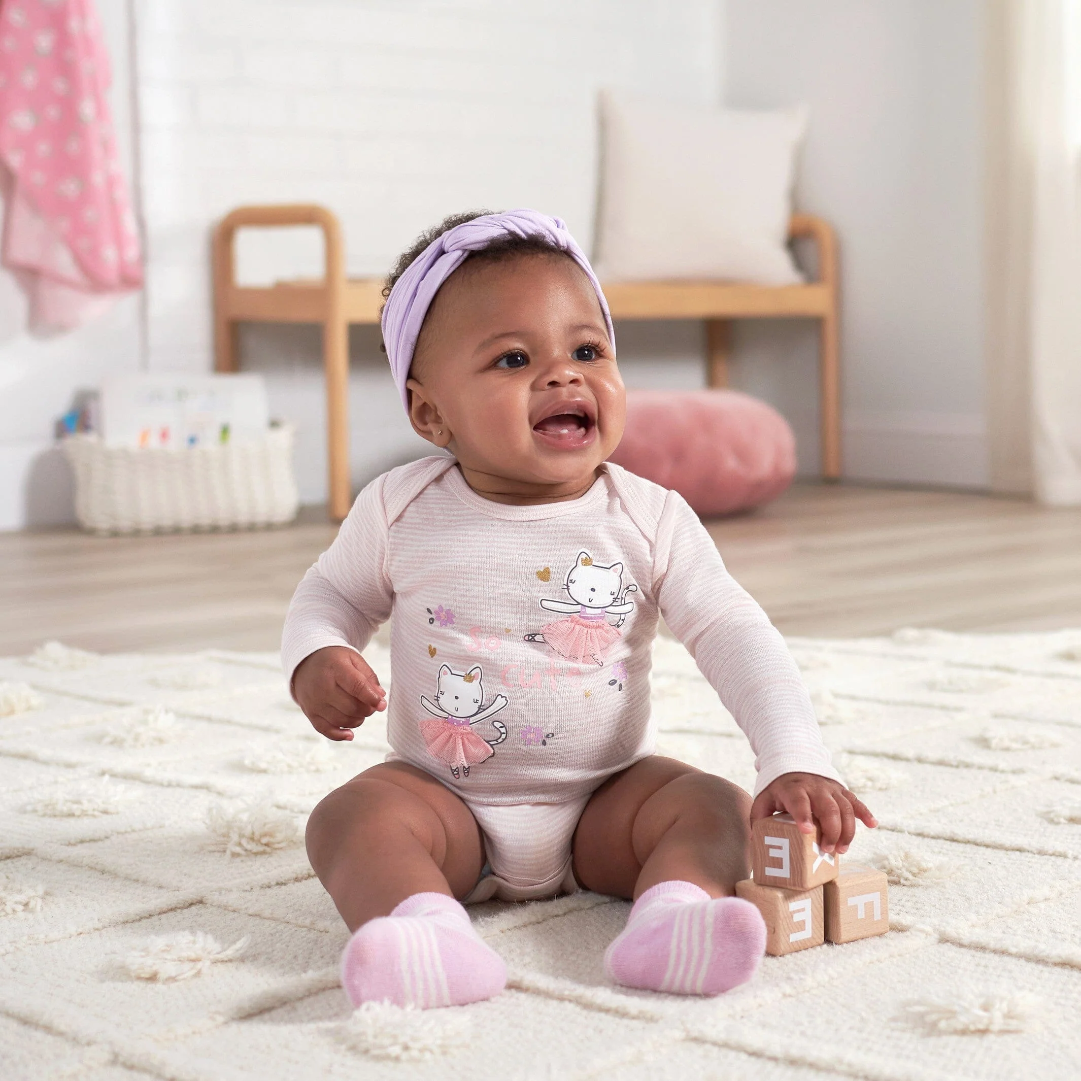 6-Pack Baby Girls Ballerina Wiggle Proof® Socks - Image 2
