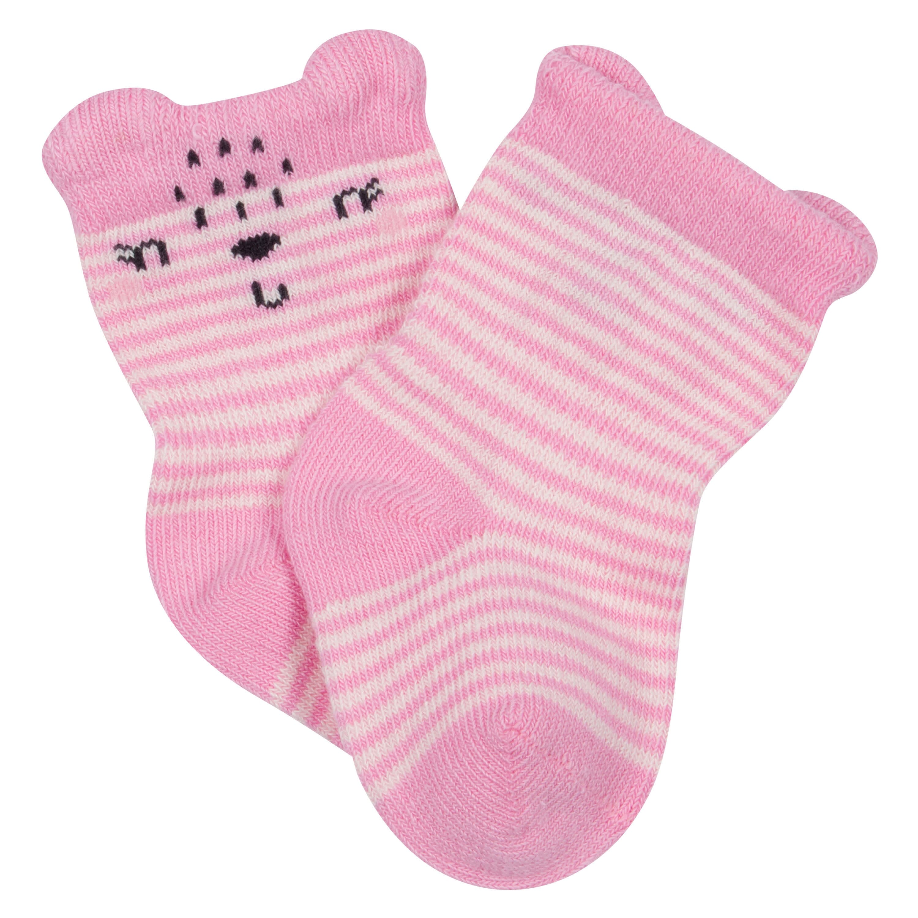 6-Pack Baby Girls Bear Wiggle Proof® Socks - Image 3