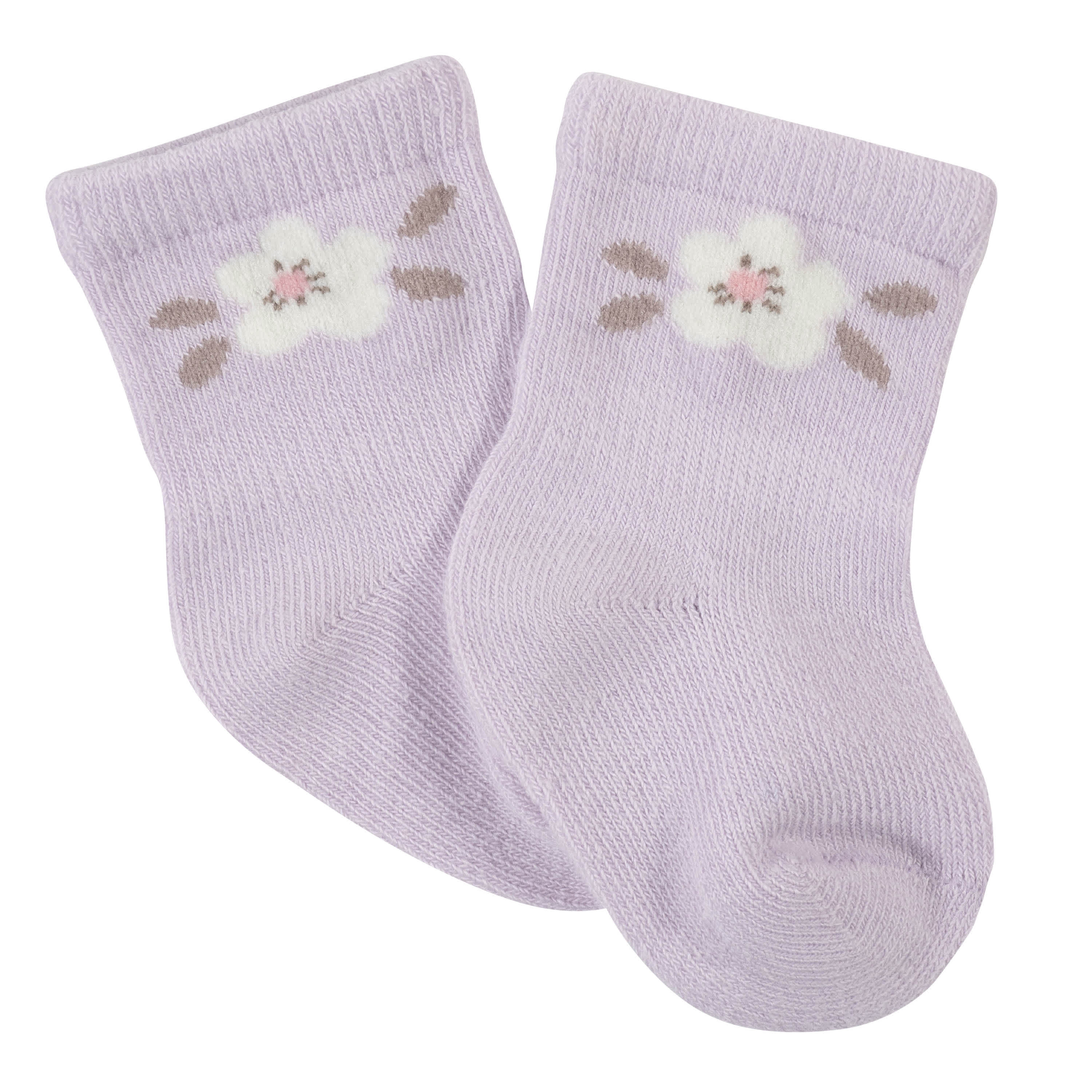 6-Pack Baby Girls Bunny Ballerina Wiggle Proof® Jersey Crew Socks - Image 3