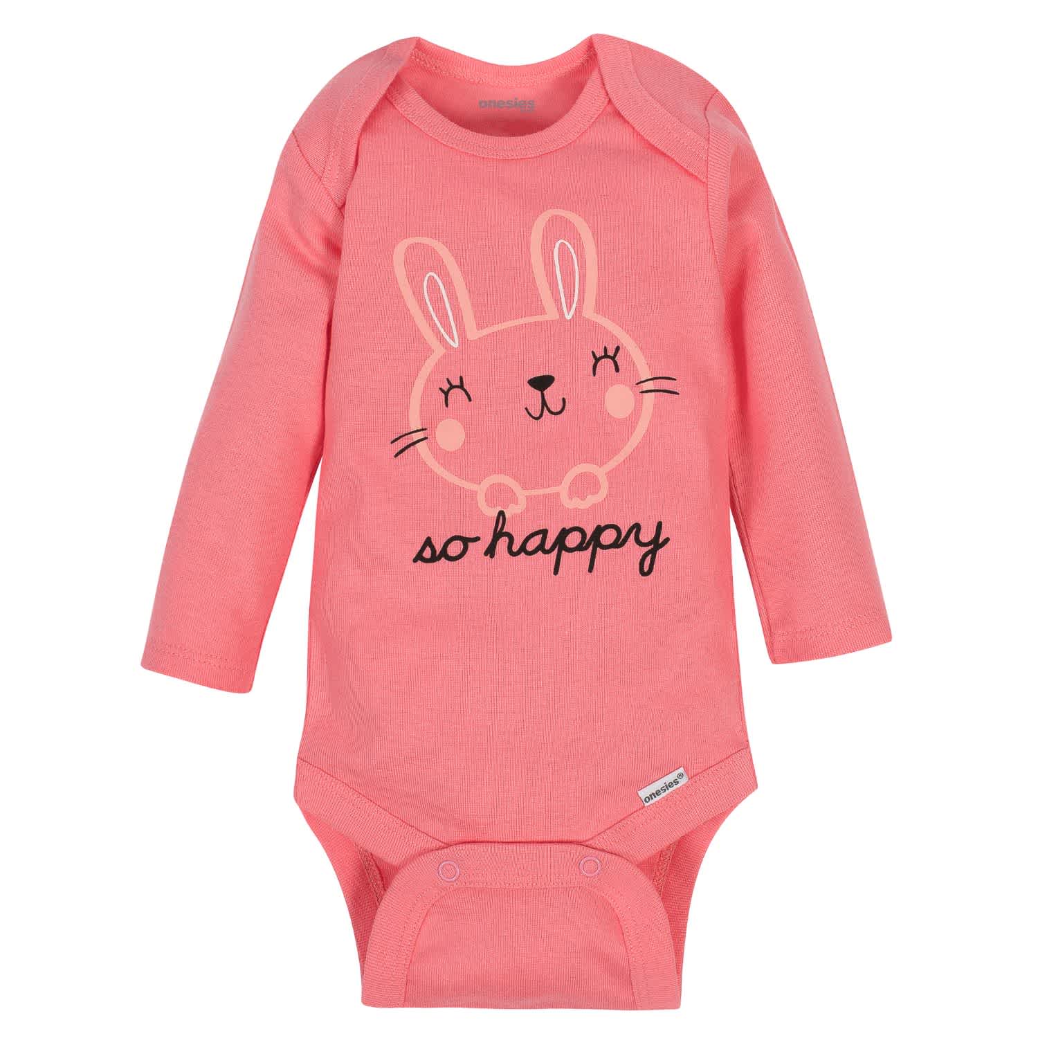 6-Pack Baby Girls Bunny Long Sleeve OnesiesĀ® Brand Bodysuits - Image 2