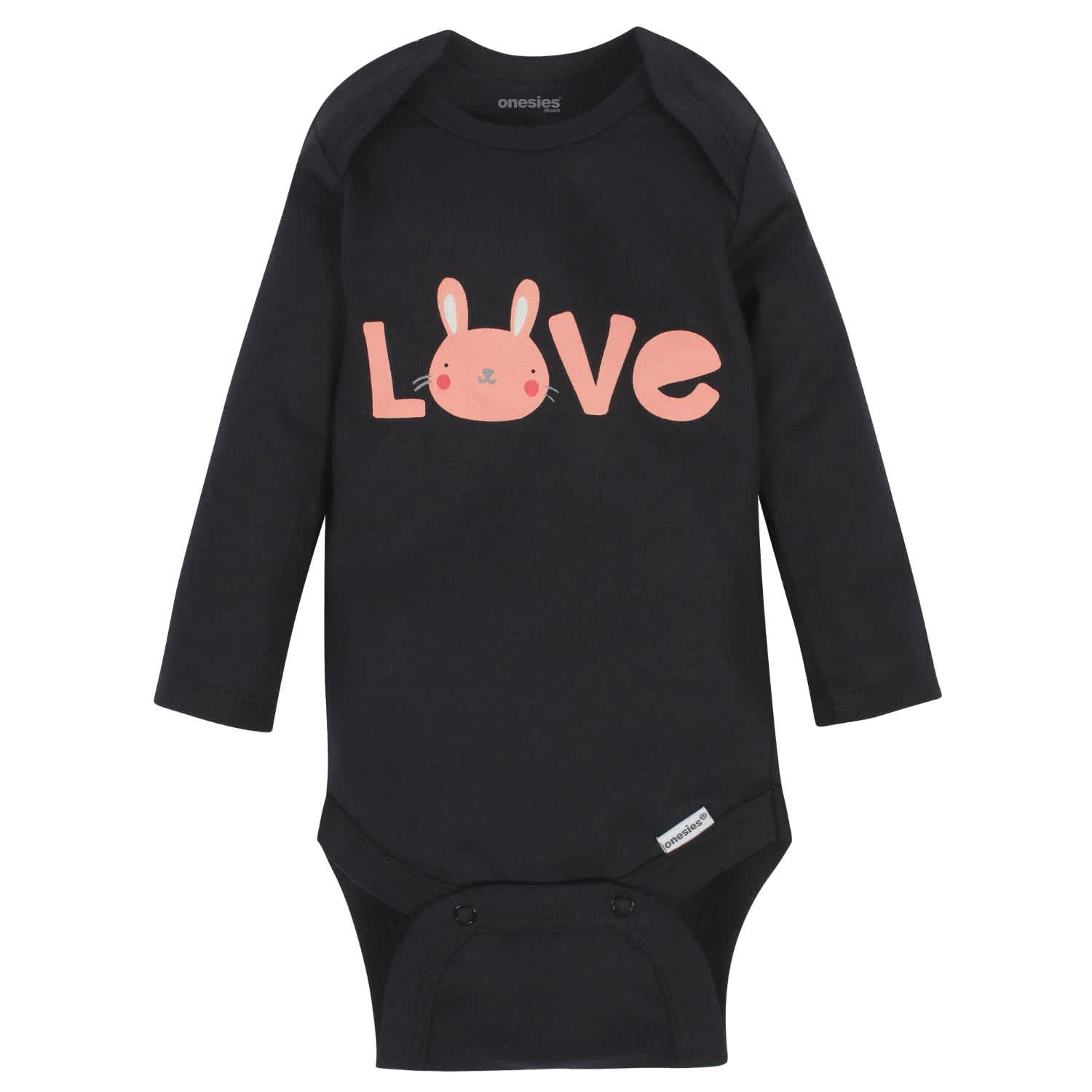 6-Pack Baby Girls Bunny Long Sleeve OnesiesĀ® Brand Bodysuits - Image 3